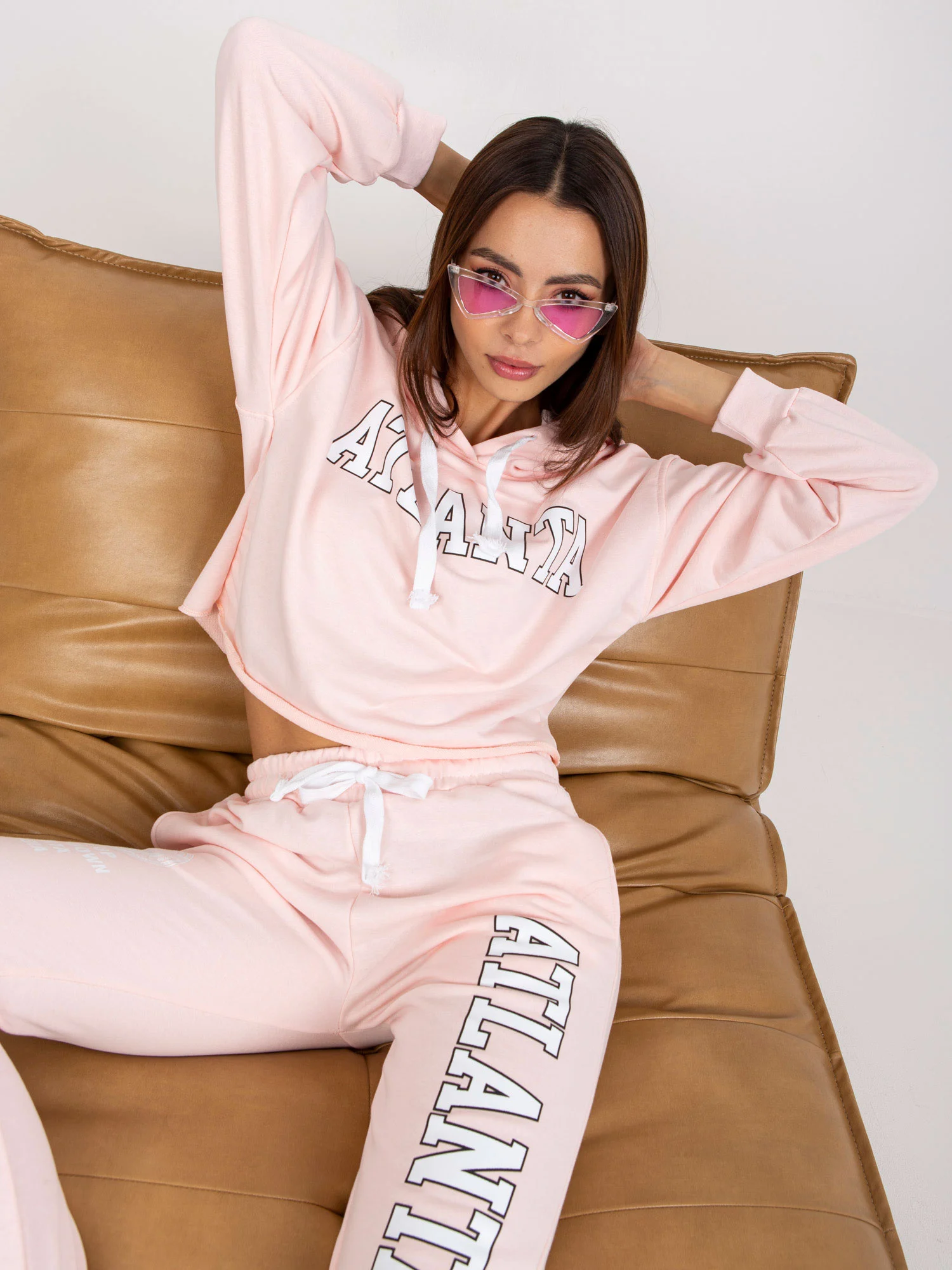 Compleu Dama Maneca lunga, Imprimat, ex moda, Roz Casual - Image 4