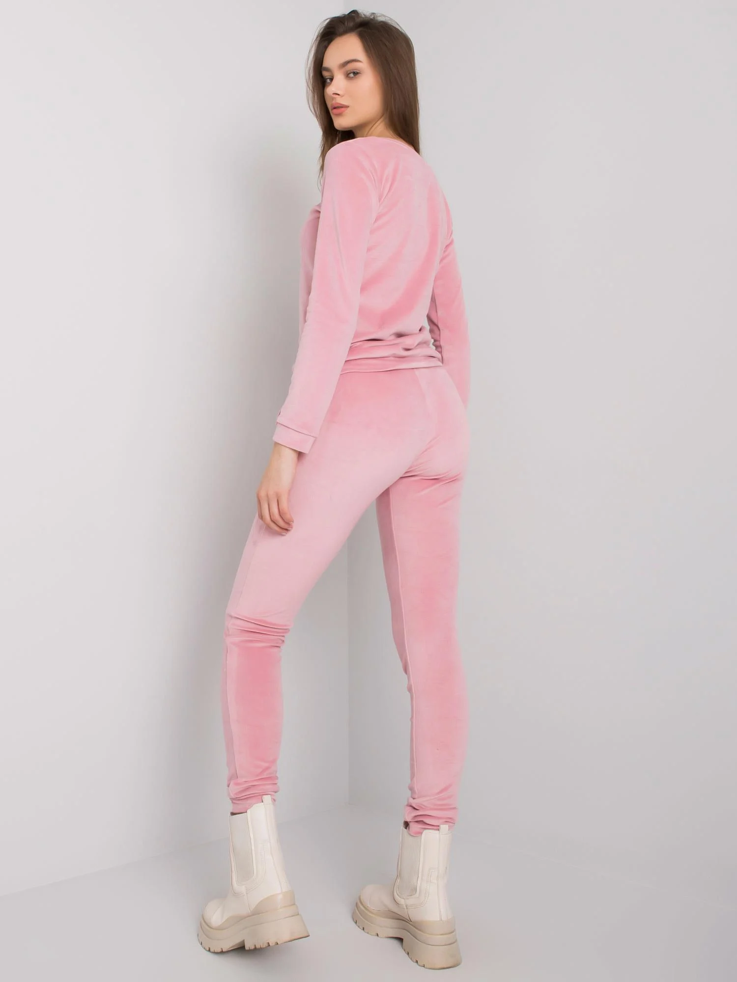 Compleu Dama Maneca lunga, Decolteu rotund, RUE PARIS, Roz - imagine 6
