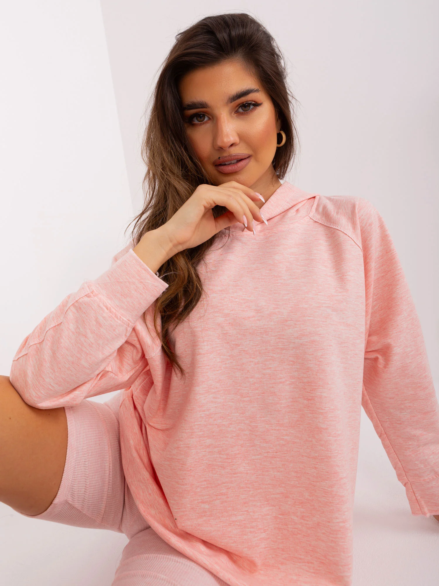 Compleu Dama Maneca lunga, Dungi, My Red Lips, Roz Casual - imagine 5