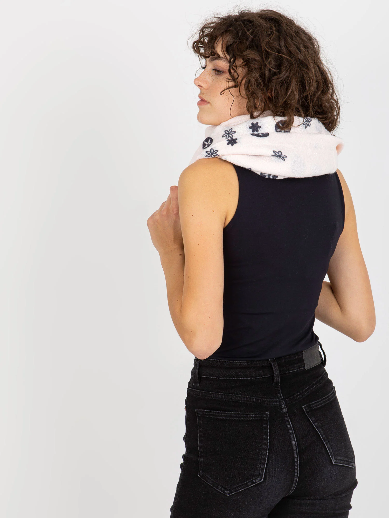 Bandana Dama Imprimat, Acril, Fashion Hunters, Roz - imagine 2