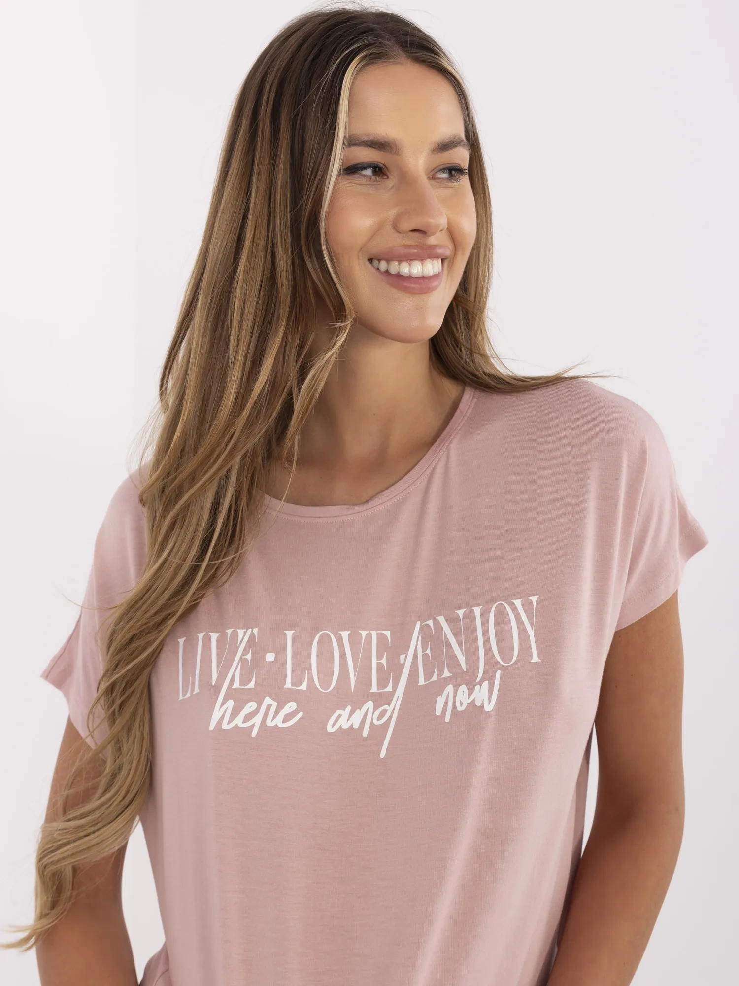 Tricou Dama Mini, Decolteu rotund, Sublevel, Roz Casual Marimi Mari - imagine 4