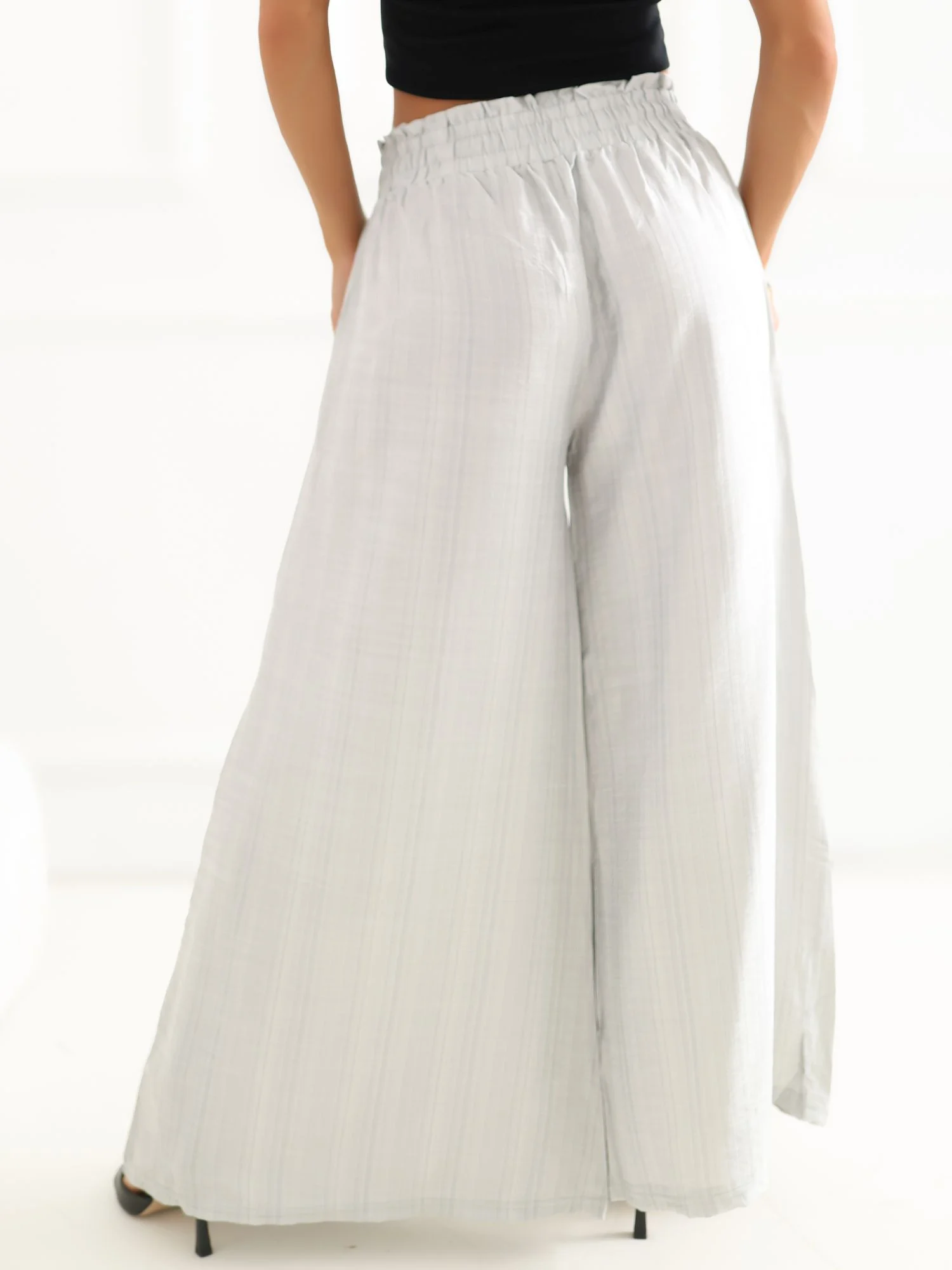 Pantaloni Dama 7/8, Larga, LUNA&MIELE, Gri - imagine 2