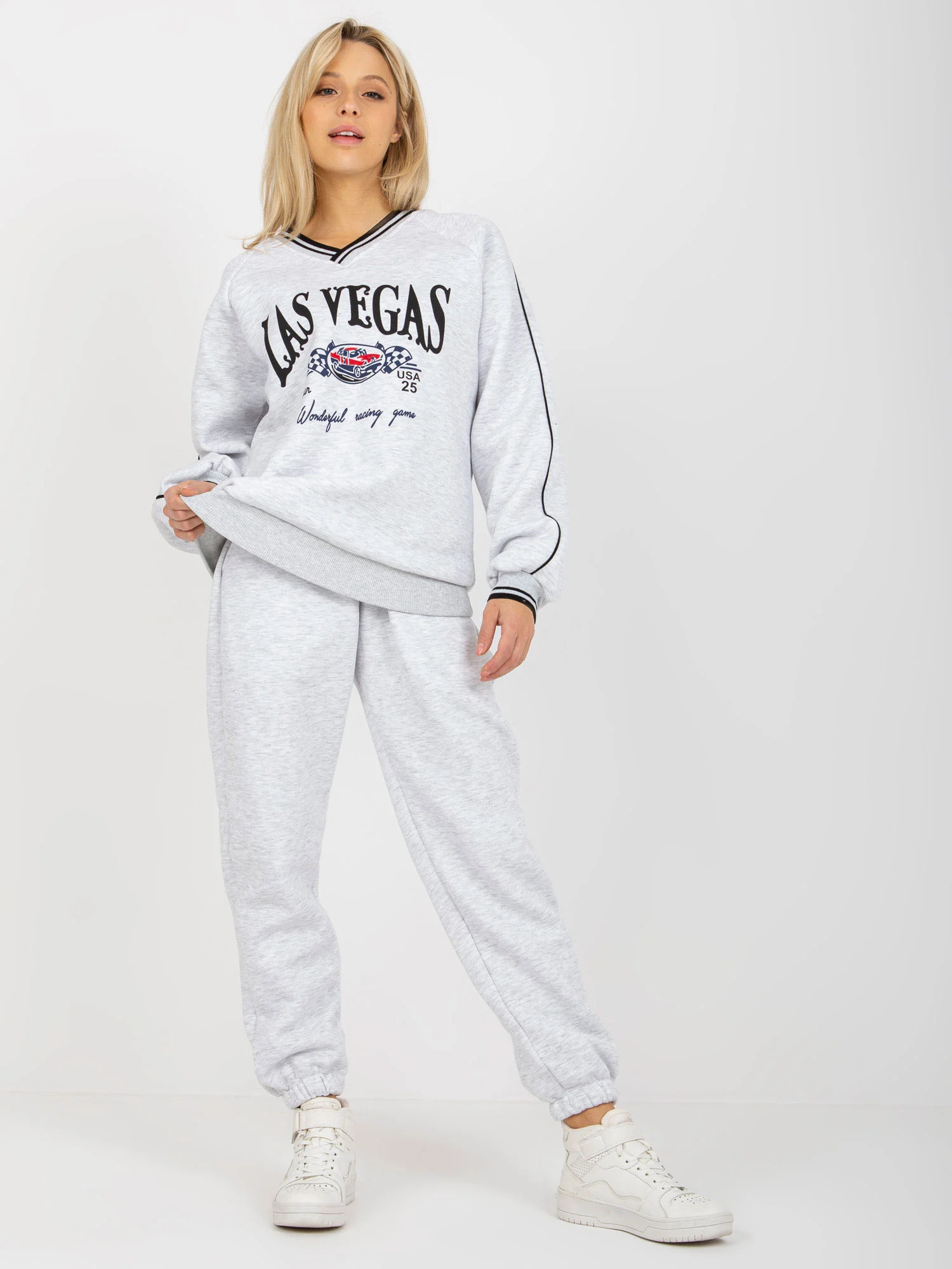 Compleu Dama Maneca lunga, Mansete elastice, ex moda, Gri Casual - Image 6