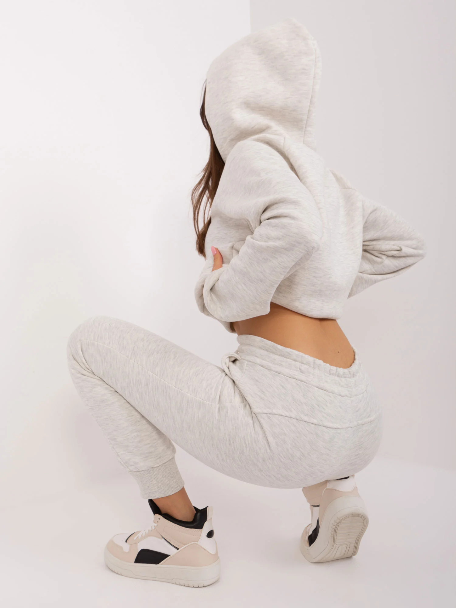 Compleu Dama Maneca lunga, Sport, ex moda, Gri Casual - imagine 5