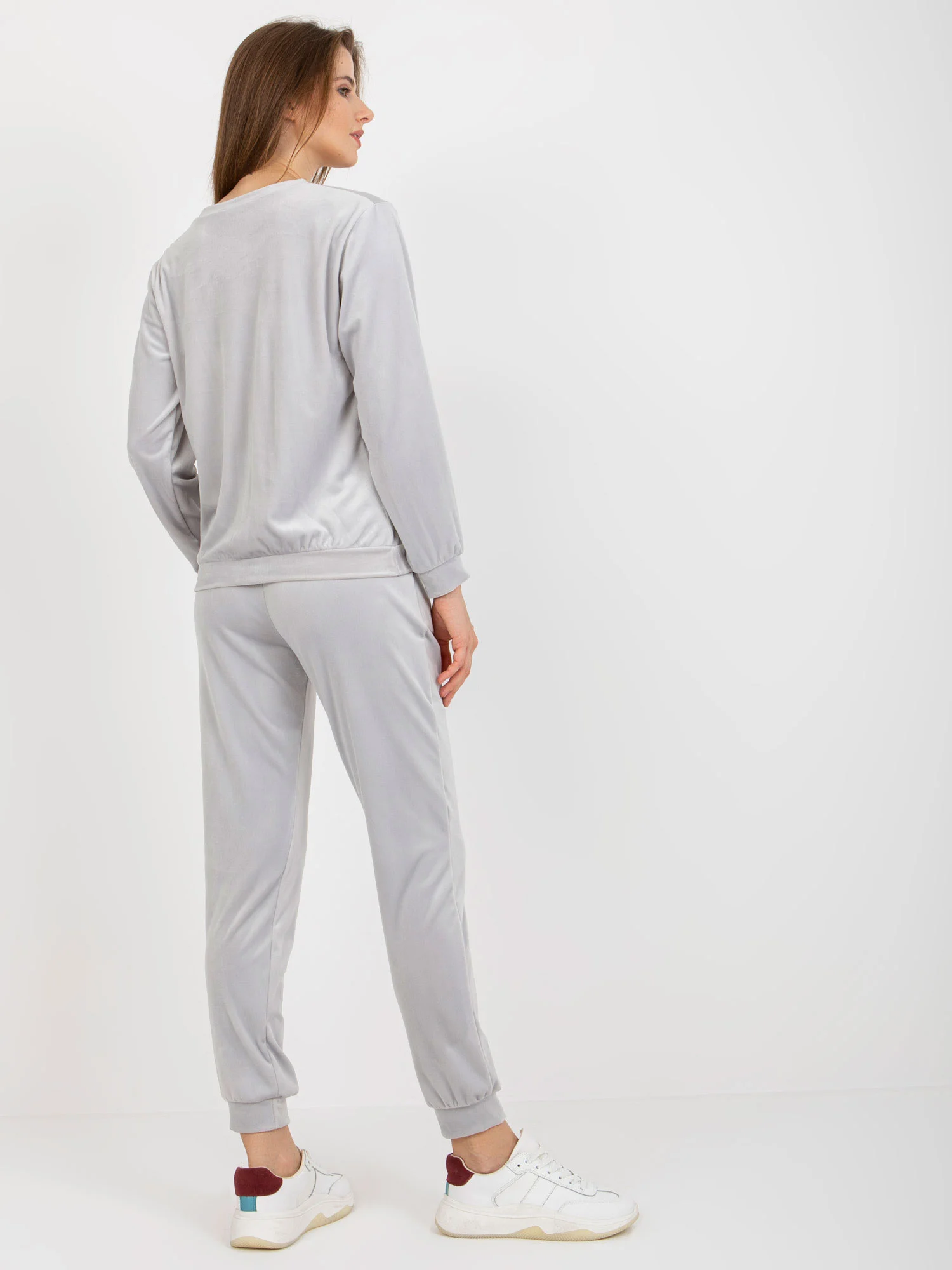 Compleu Dama Lunga, Mansete elastice, RUE PARIS, Gri Casual - imagine 7
