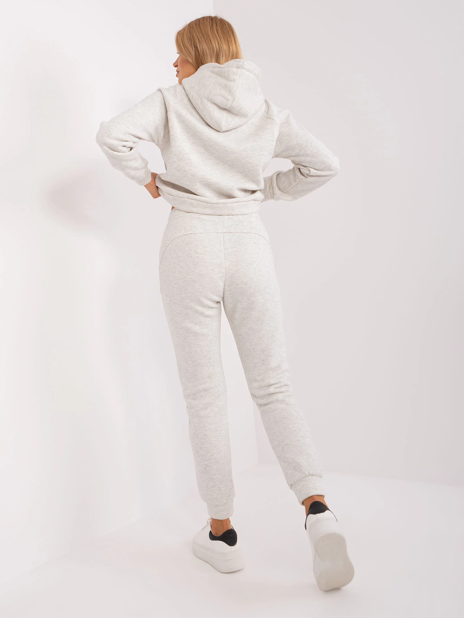 Compleu Dama Maneca lunga, Sport, Wow Donna, Gri Casual - imagine 6