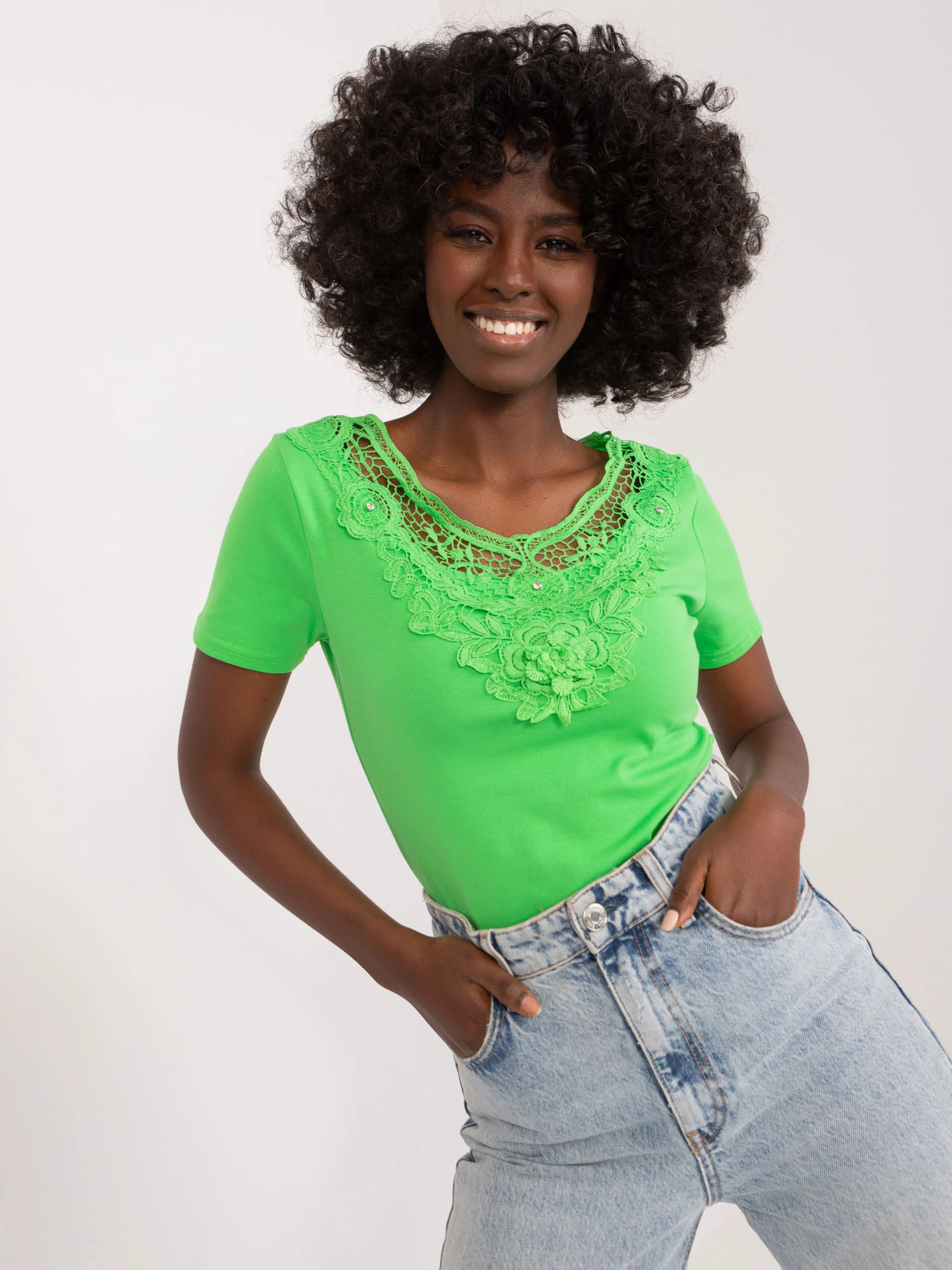Bluza Dama Mini, Dantela, Ambitionfly, Verde Casual - imagine 6