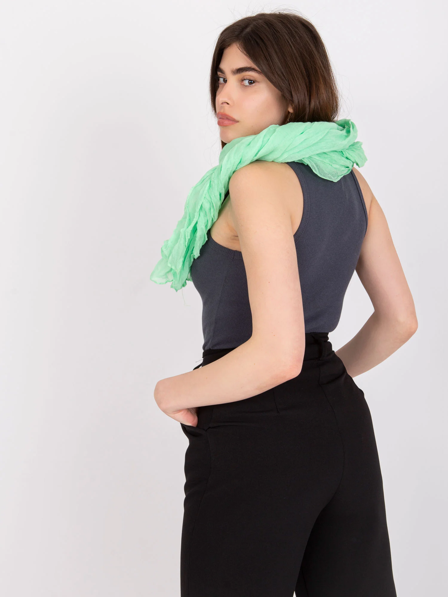 Bandana Dama Viscoza, Fashion Hunters, Verde - imagine 4