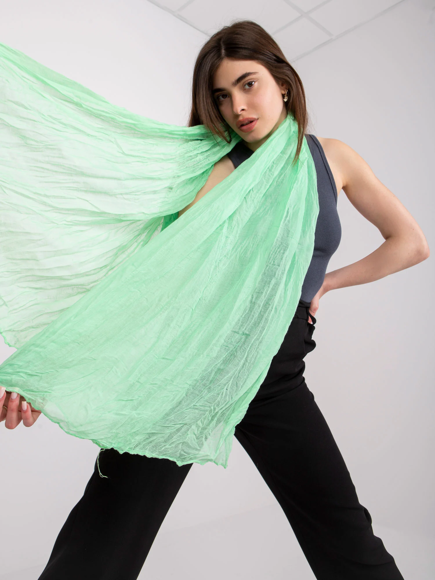 Bandana Dama Viscoza, Fashion Hunters, Verde - imagine 3