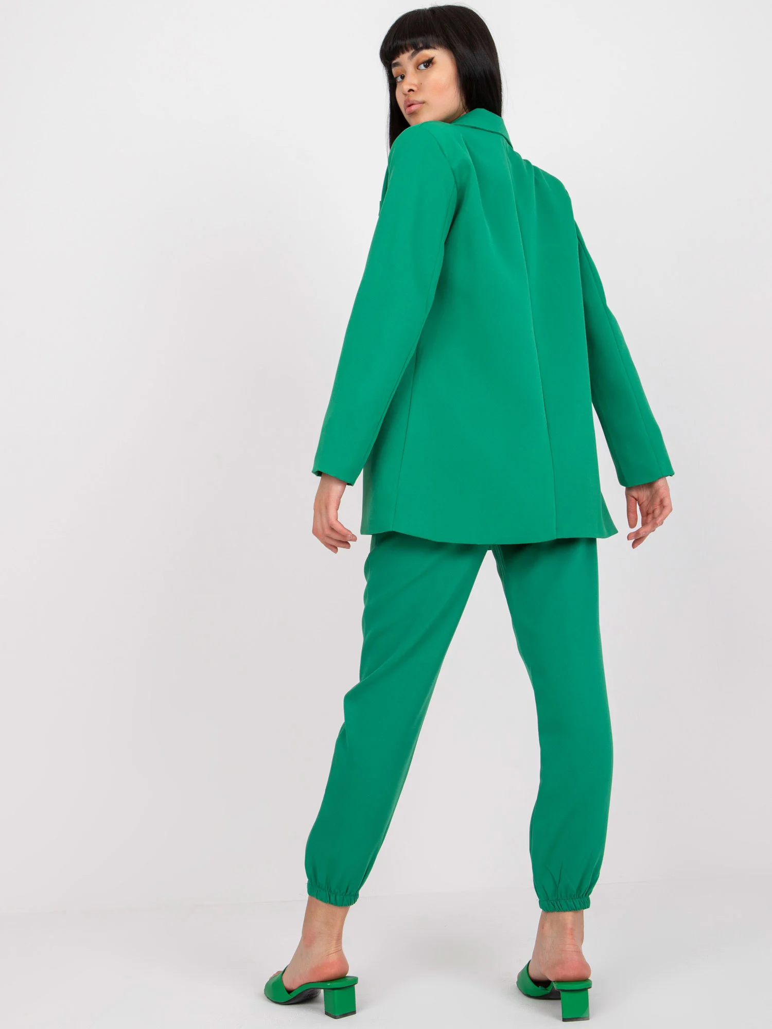 Sacou Dama Elegant, Poliester, ITALY MODA, Verde Eleganta Office Marimi Mari - imagine 2