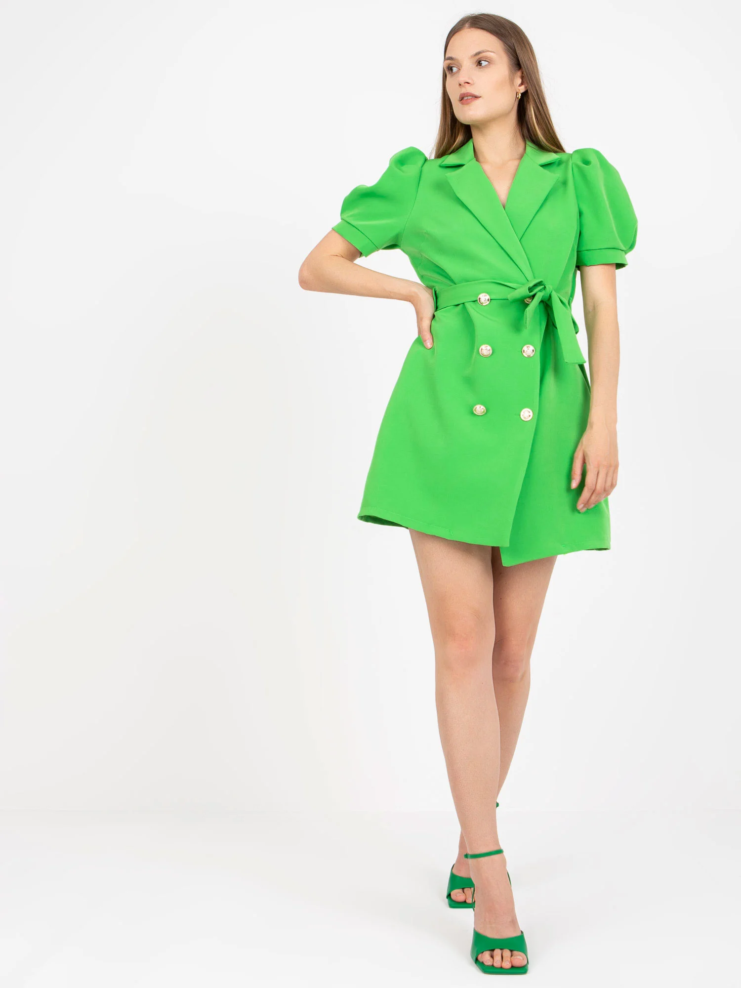 Rochie Dama Mini, Petrecuta, ITALY MODA, Verde de Ocazie Nunta - imagine 2