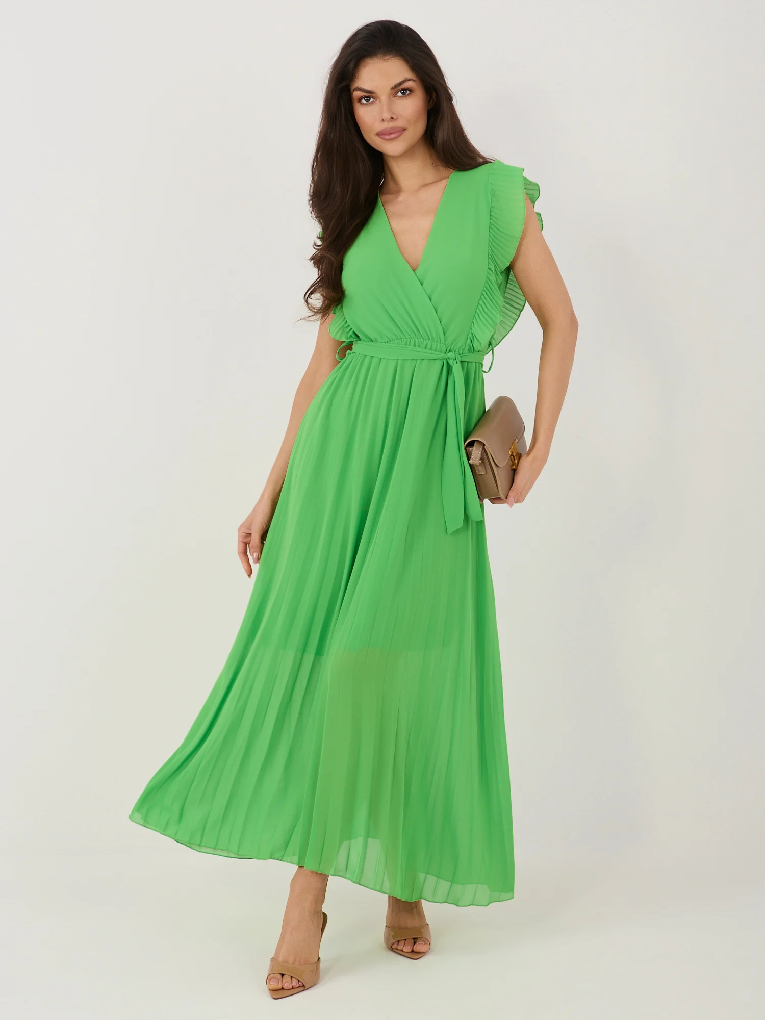 Rochie Dama Midi, Lejera, RUE PARIS, Verde de Vara - imagine 5