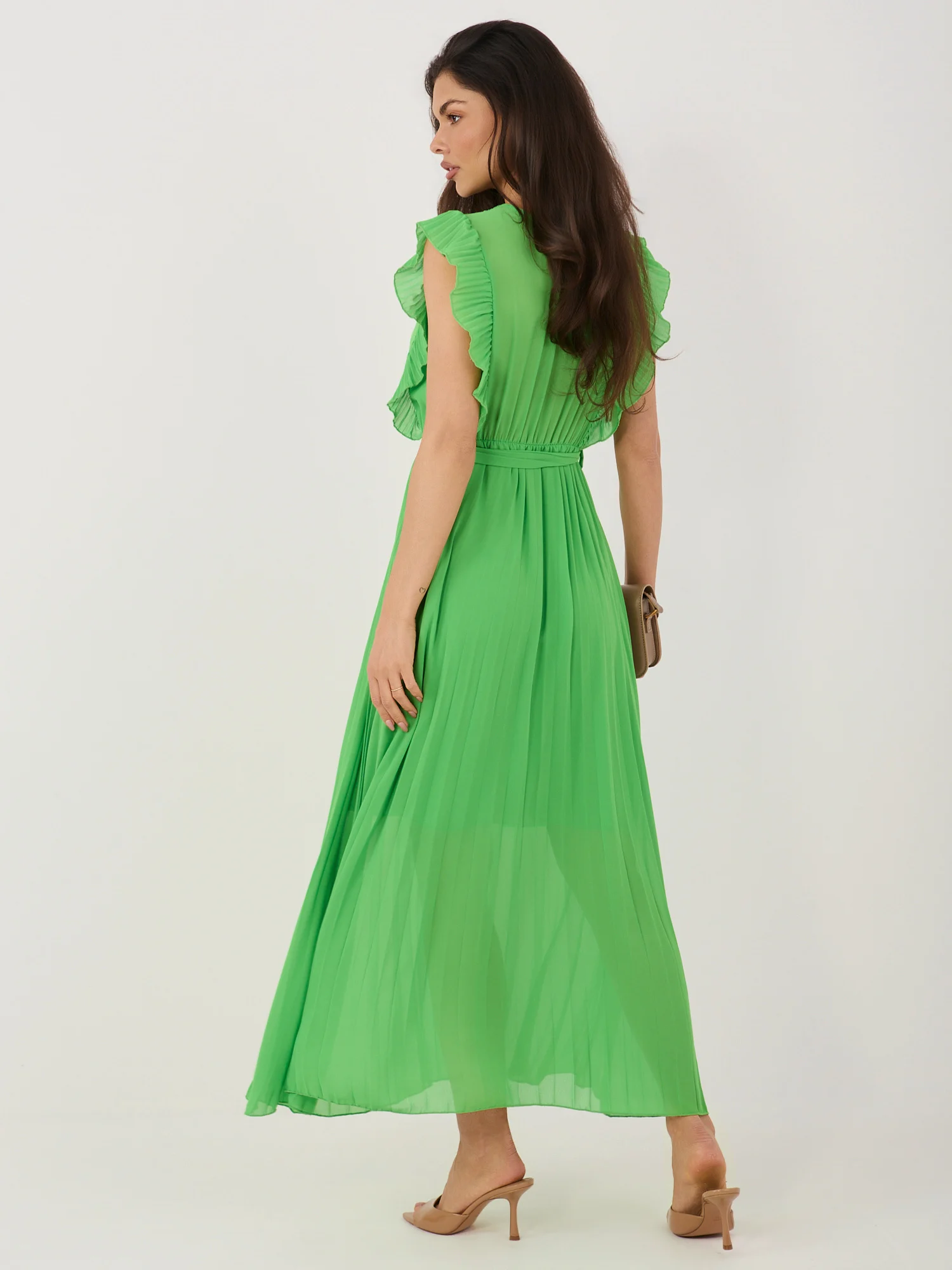 Rochie Dama Midi, Lejera, RUE PARIS, Verde de Vara - imagine 3