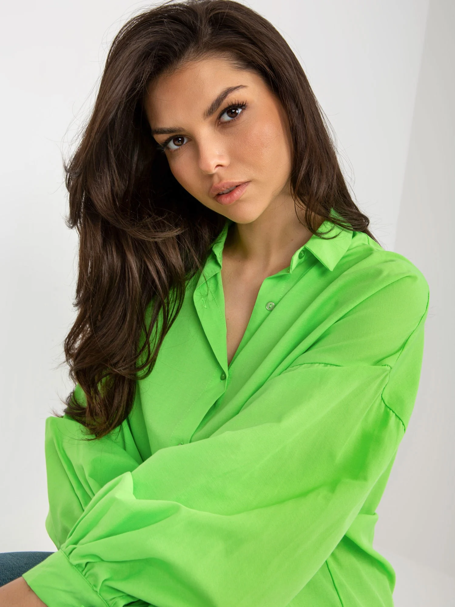 Camasa Dama Maneca lunga, Elegant, MISS FRA, Verde de Petrecere - imagine 6