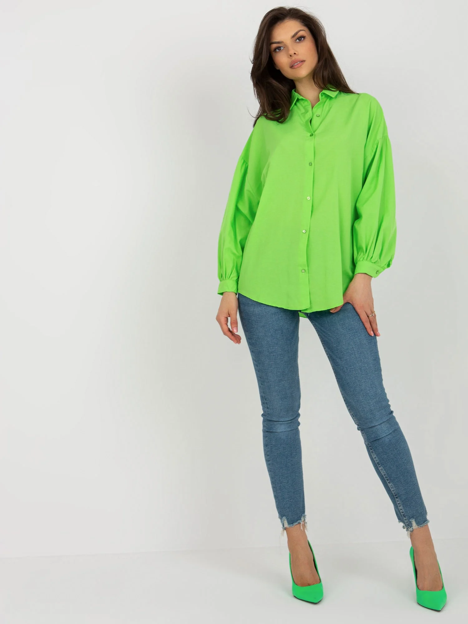 Camasa Dama Maneca lunga, Elegant, MISS FRA, Verde de Petrecere - imagine 3