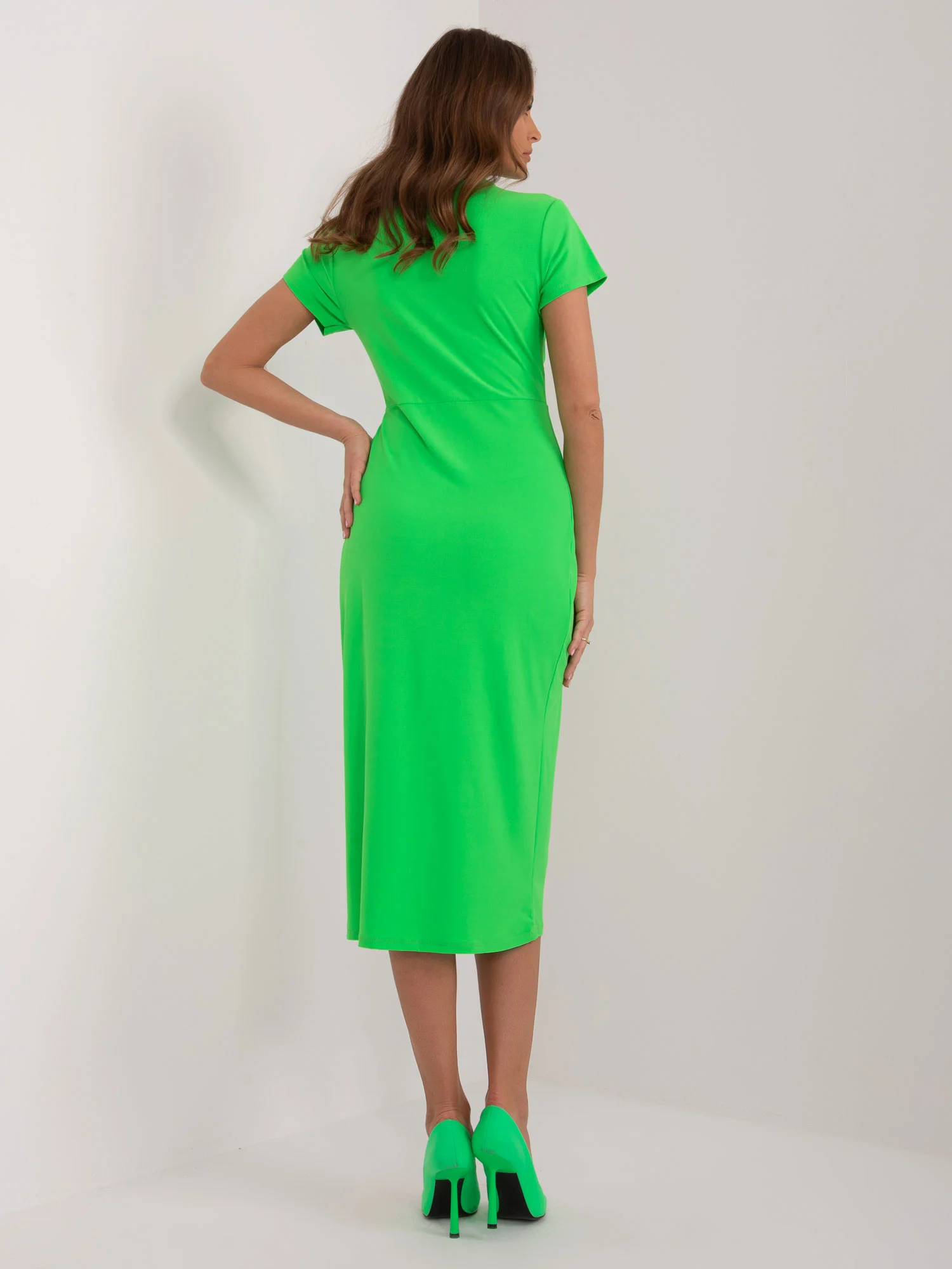 Rochie Dama Midi, Rochie creion, ITALY MODA, Verde - Image 3
