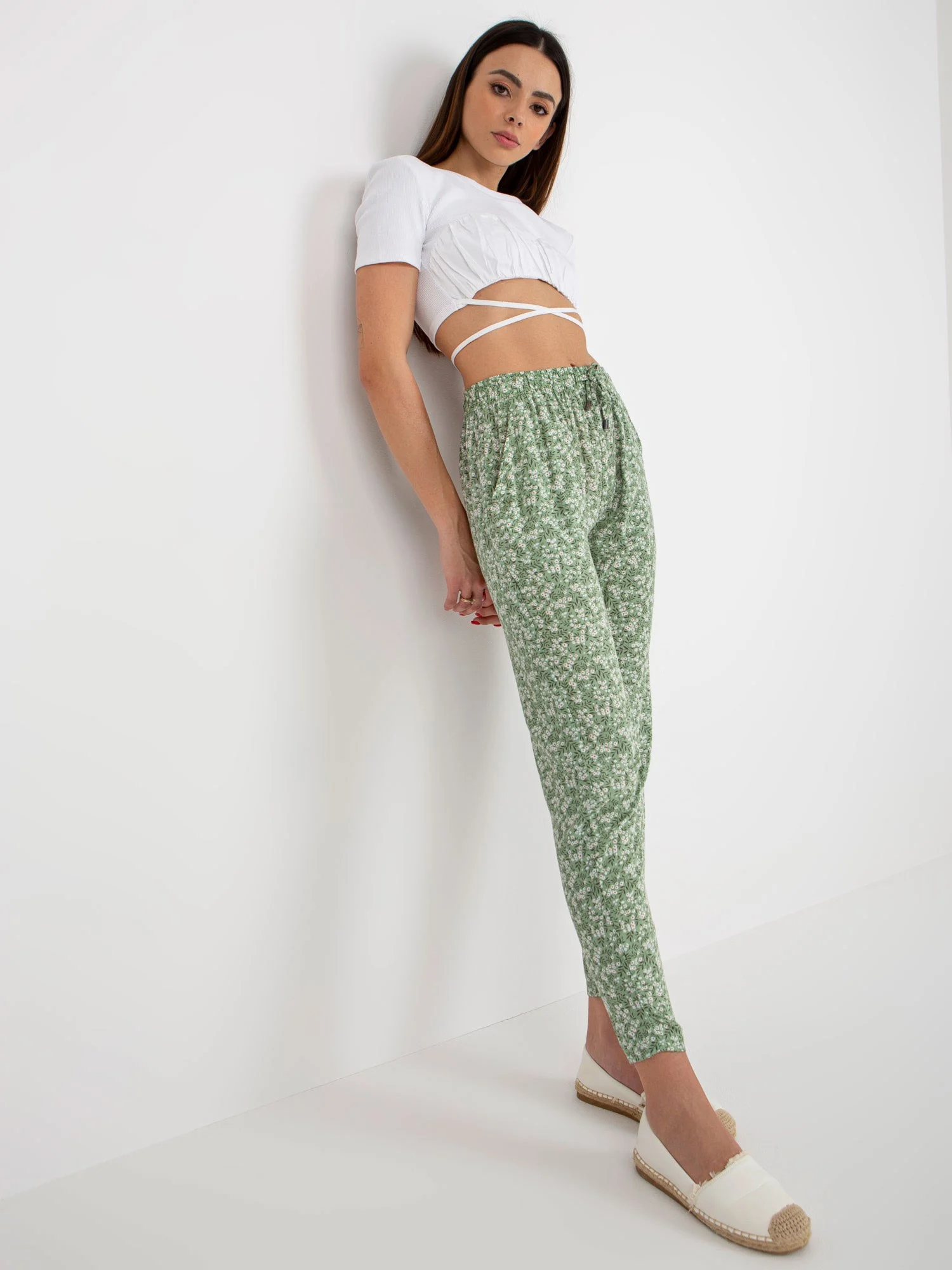Pantaloni Dama Floral, Dreapta, Sublevel, Fistic Casual Marimi Mari - imagine 6