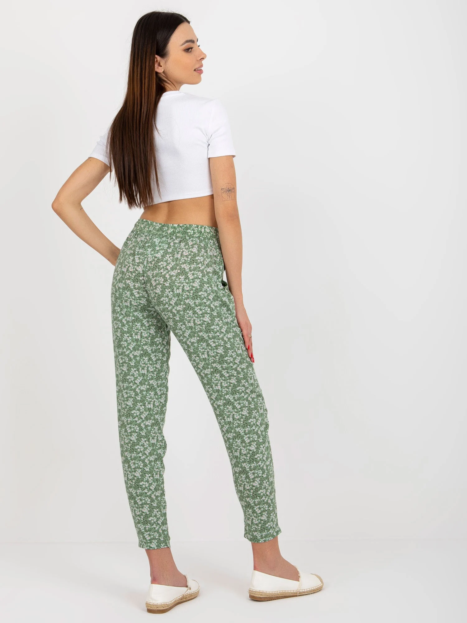 Pantaloni Dama Floral, Dreapta, Sublevel, Fistic Casual Marimi Mari - imagine 3