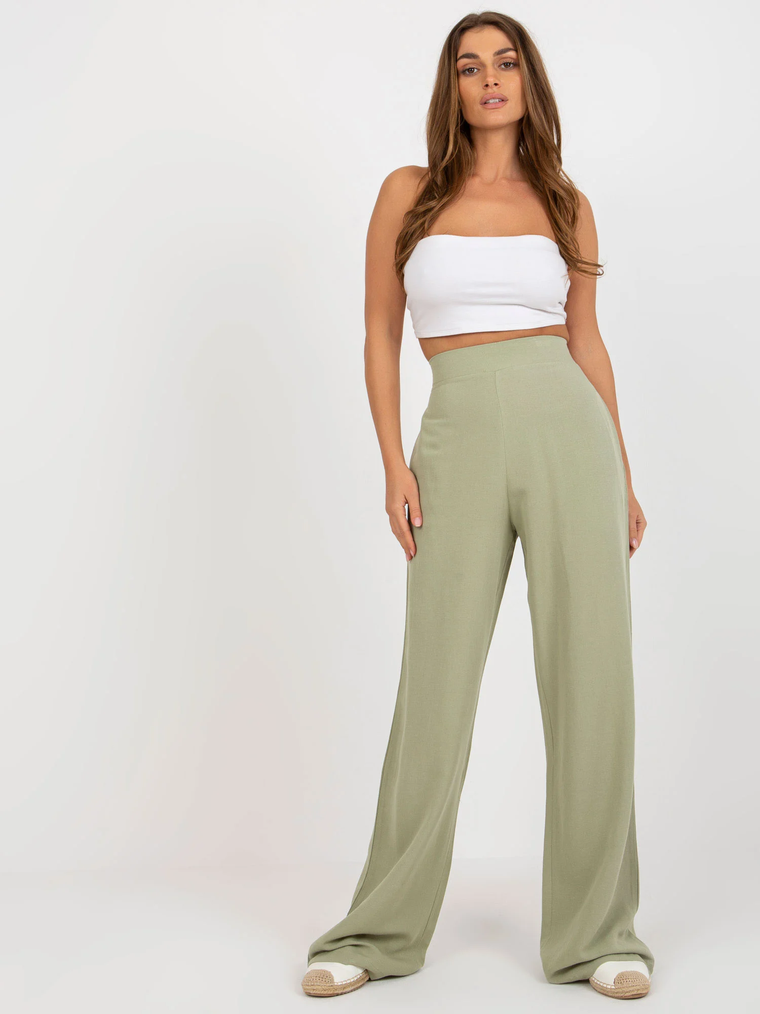 Pantaloni Dama Larga, Guler inalt, Och Bella, Fistic Casual - imagine 6