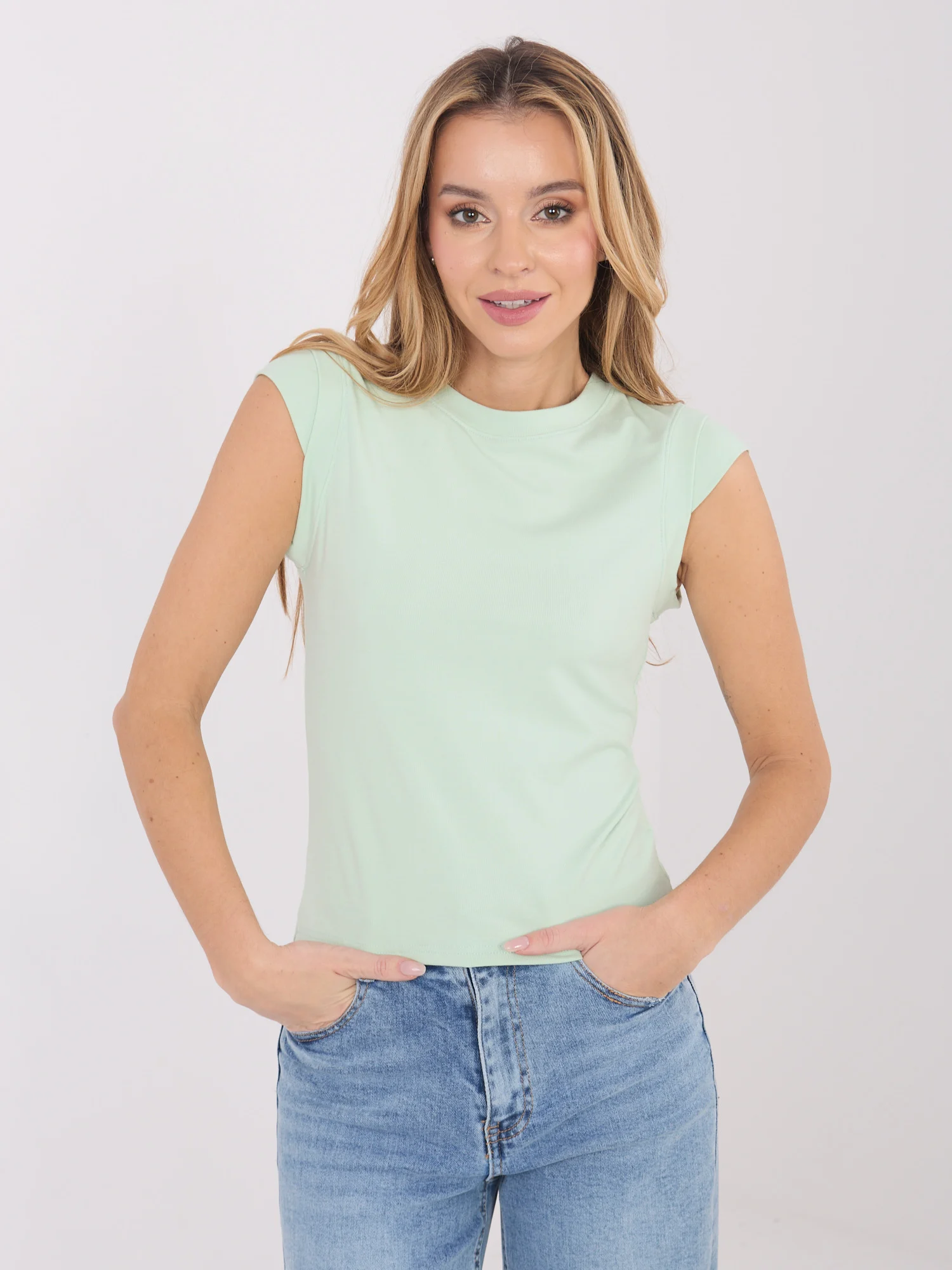 Bluza Dama Mini, Decolteu rotund, Sheep, Verde Casual - imagine 4