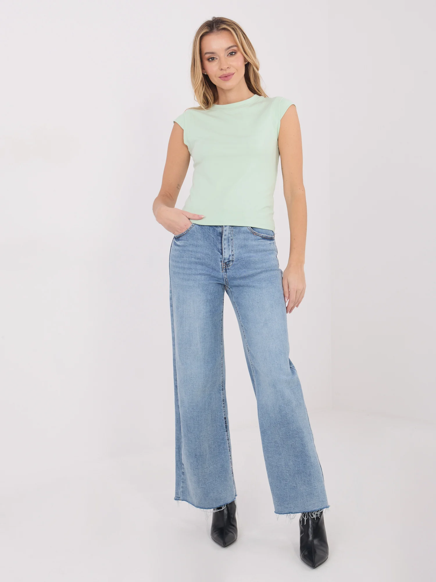 Bluza Dama Mini, Decolteu rotund, Sheep, Verde Casual - imagine 7