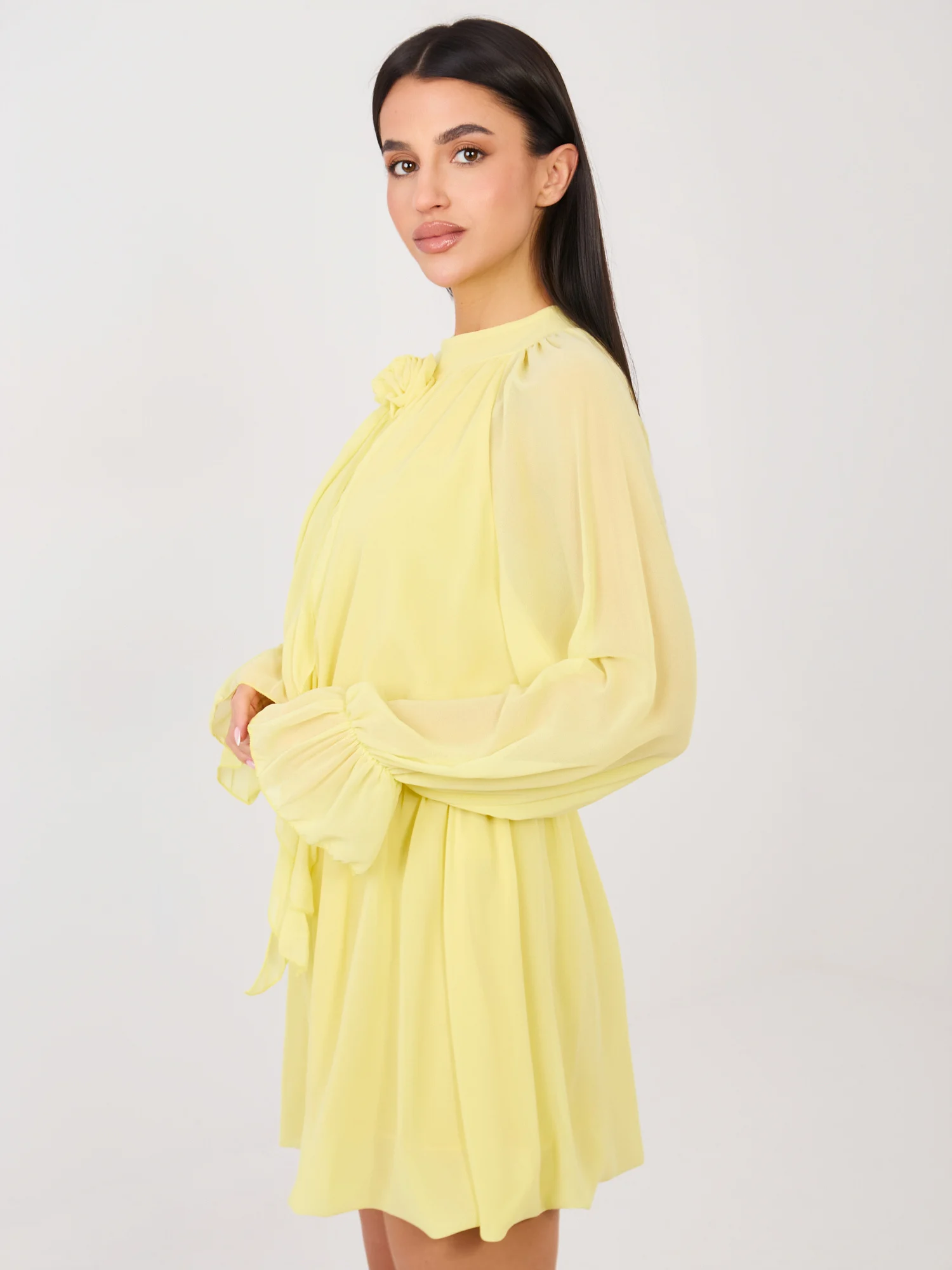 Rochie Dama Maxi, Lejera, RUE PARIS, Galben de Petrecere - imagine 4