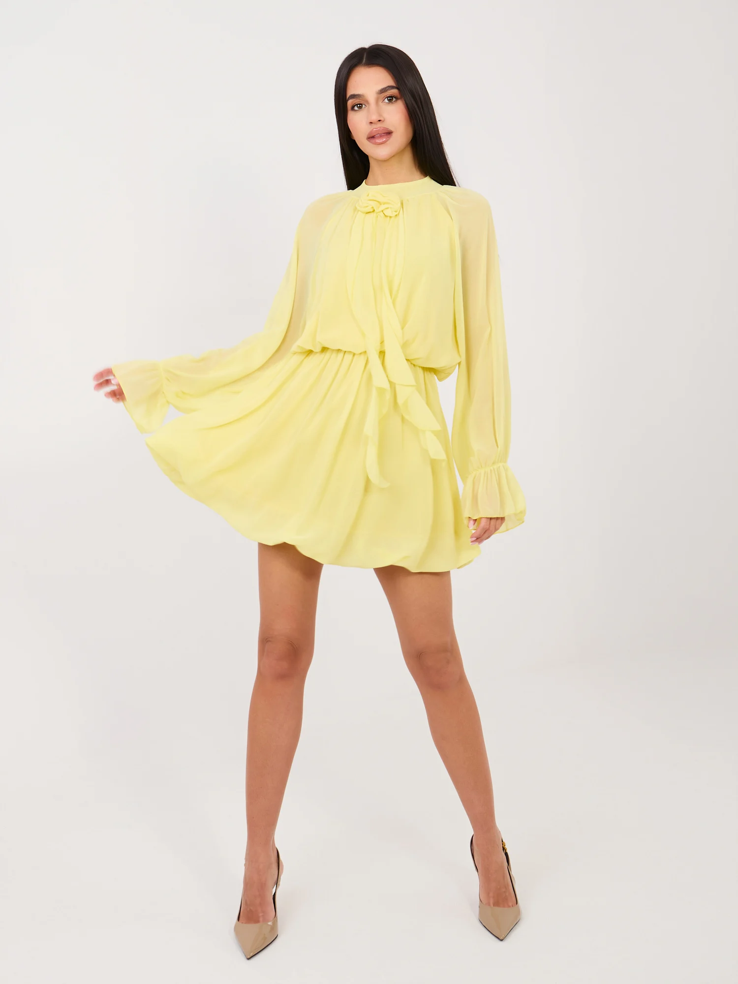 Rochie Dama Maxi, Lejera, RUE PARIS, Galben de Petrecere - imagine 5
