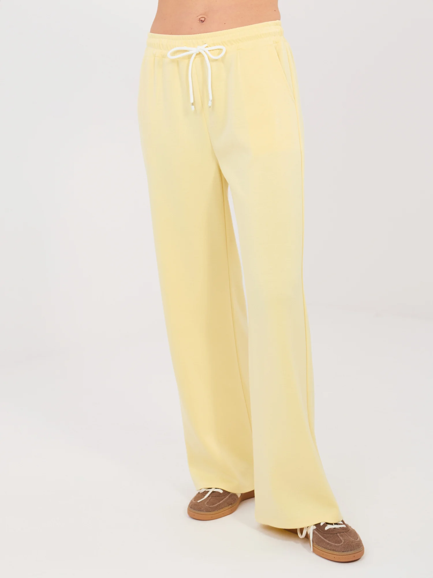 Pantaloni Trening Dama Lunga, Croiala dreapta, RUE PARIS, Galben Casual - imagine 5