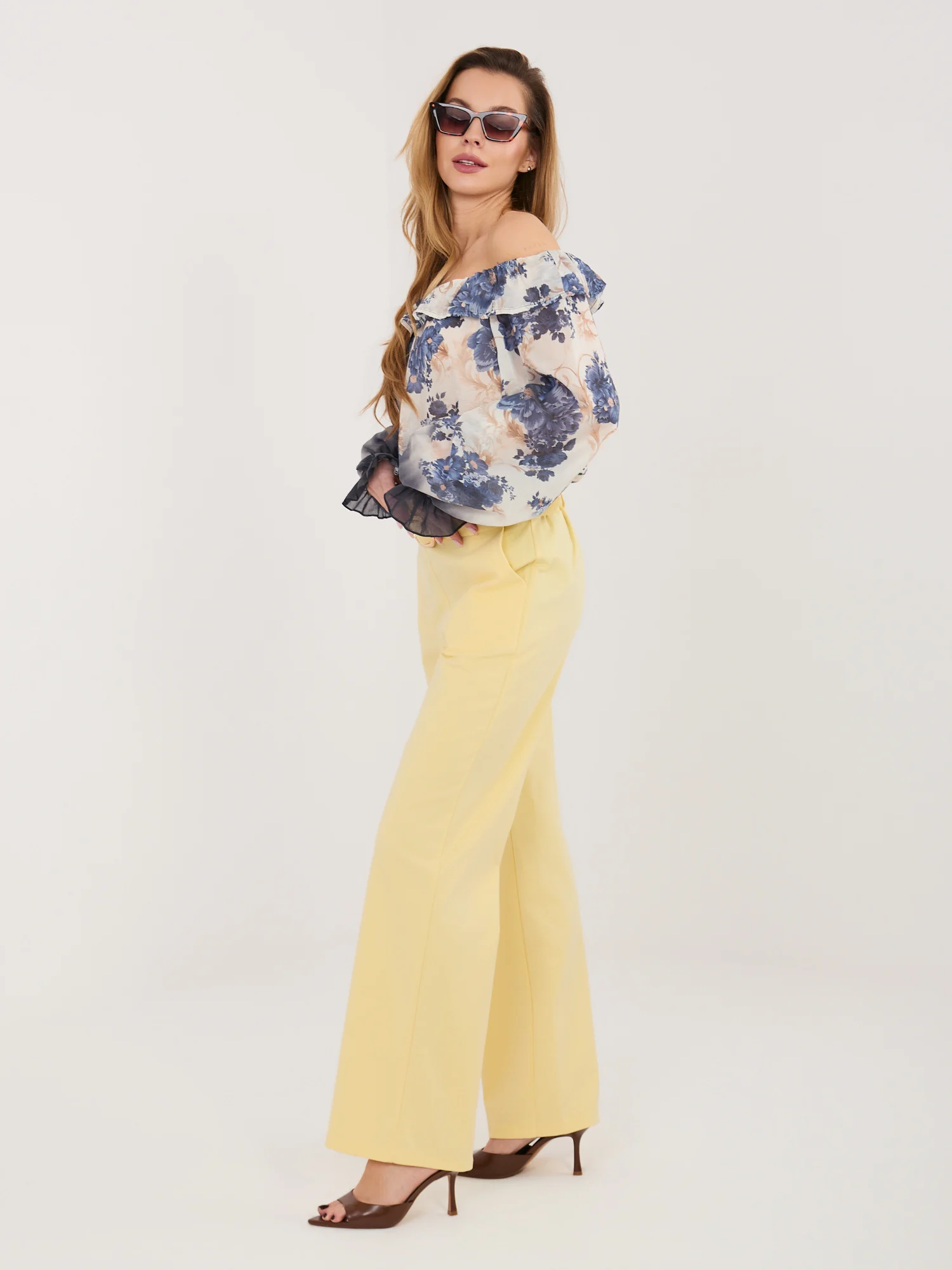 Pantaloni Dama Lunga, Croiala dreapta, RUE PARIS, Galben - imagine 5