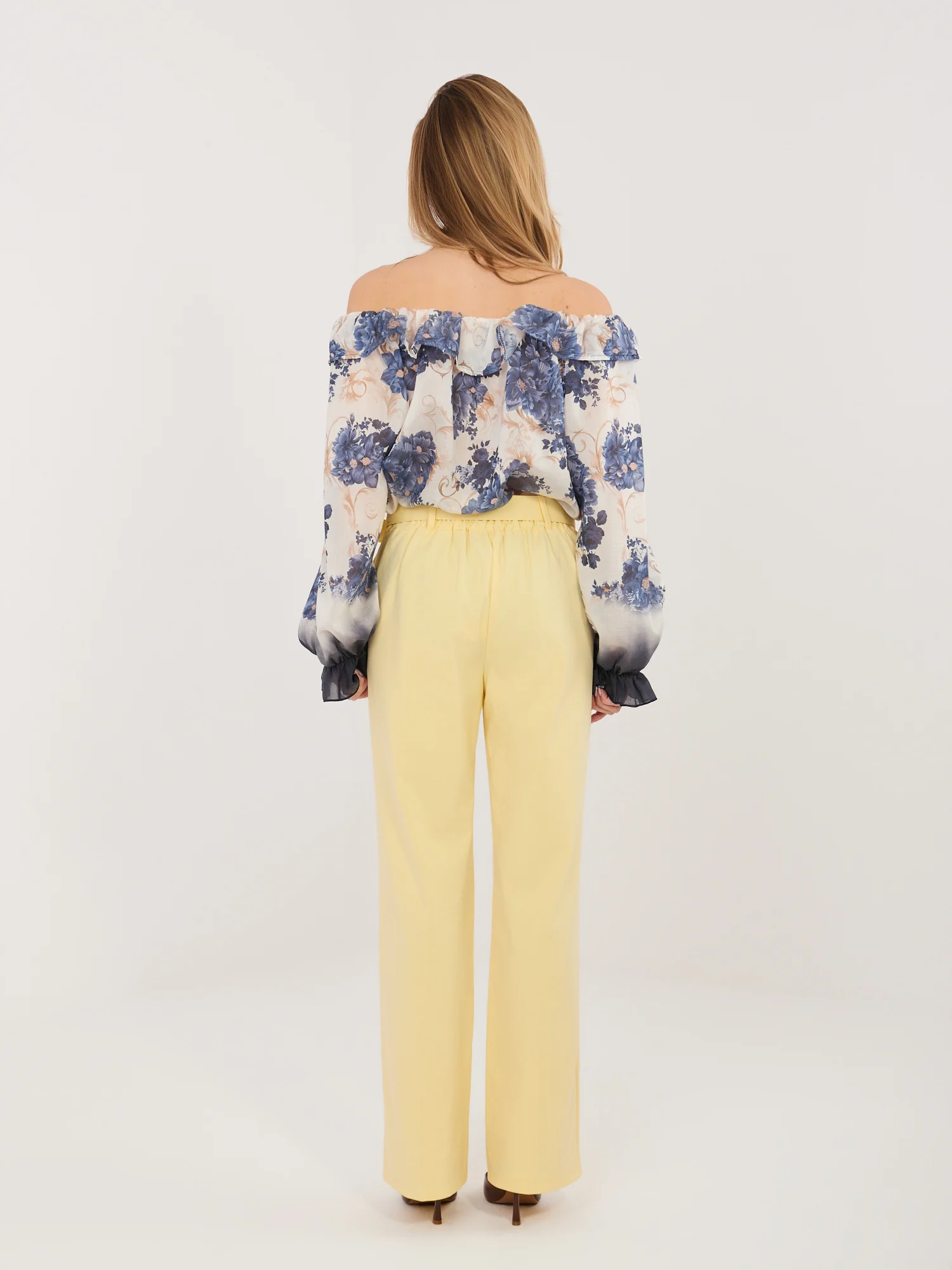 Pantaloni Dama Lunga, Croiala dreapta, RUE PARIS, Galben - imagine 2