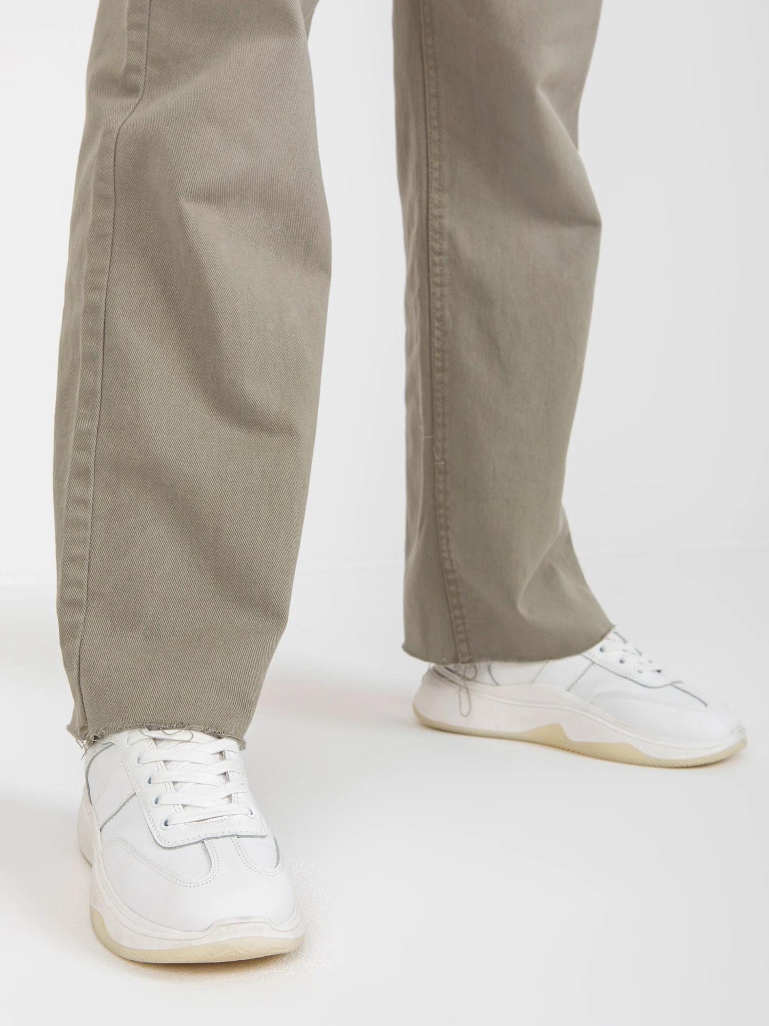 Pantaloni Dama Larga, Guler inalt, Fresh Made, Khaki Eleganta Office - imagine 3
