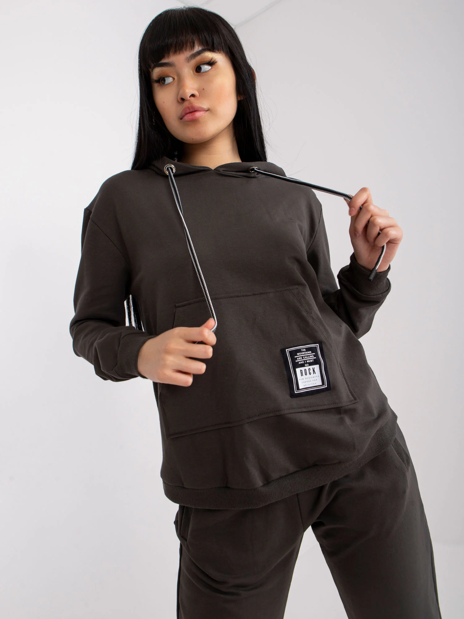 Compleu Dama Maneca lunga, Sport, RELEVANCE, Khaki Casual - imagine 5