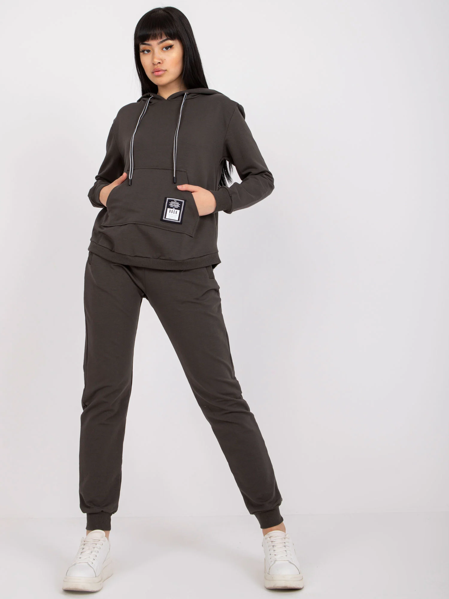 Compleu Dama Maneca lunga, Sport, RELEVANCE, Khaki Casual - imagine 3