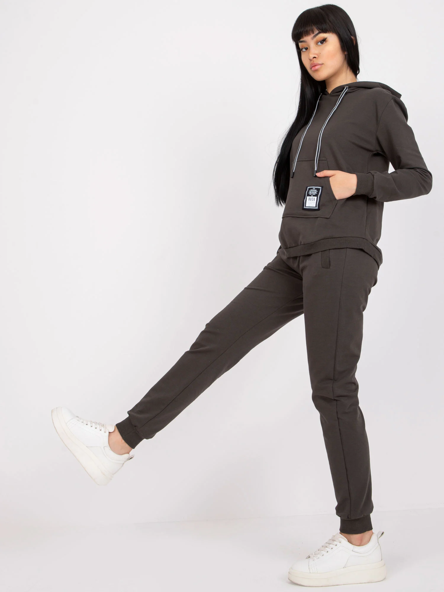 Compleu Dama Maneca lunga, Sport, RELEVANCE, Khaki Casual - imagine 4