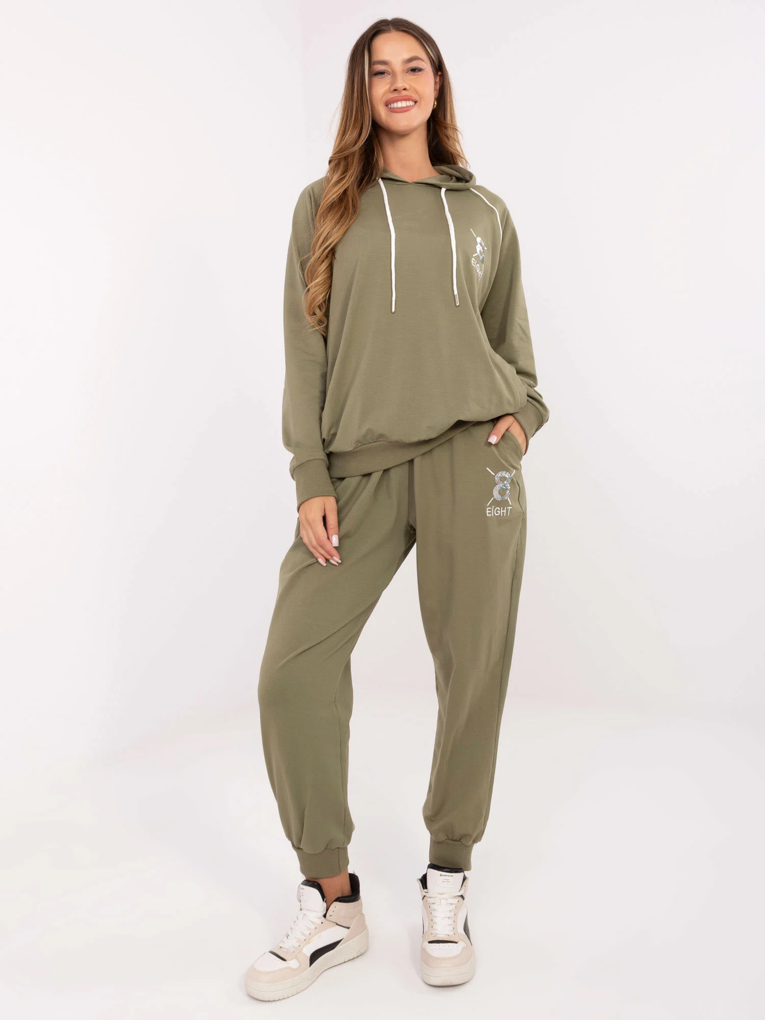 Compleu Dama Maneca lunga, Mansete elastice, RELEVANCE, Khaki Casual - imagine 3