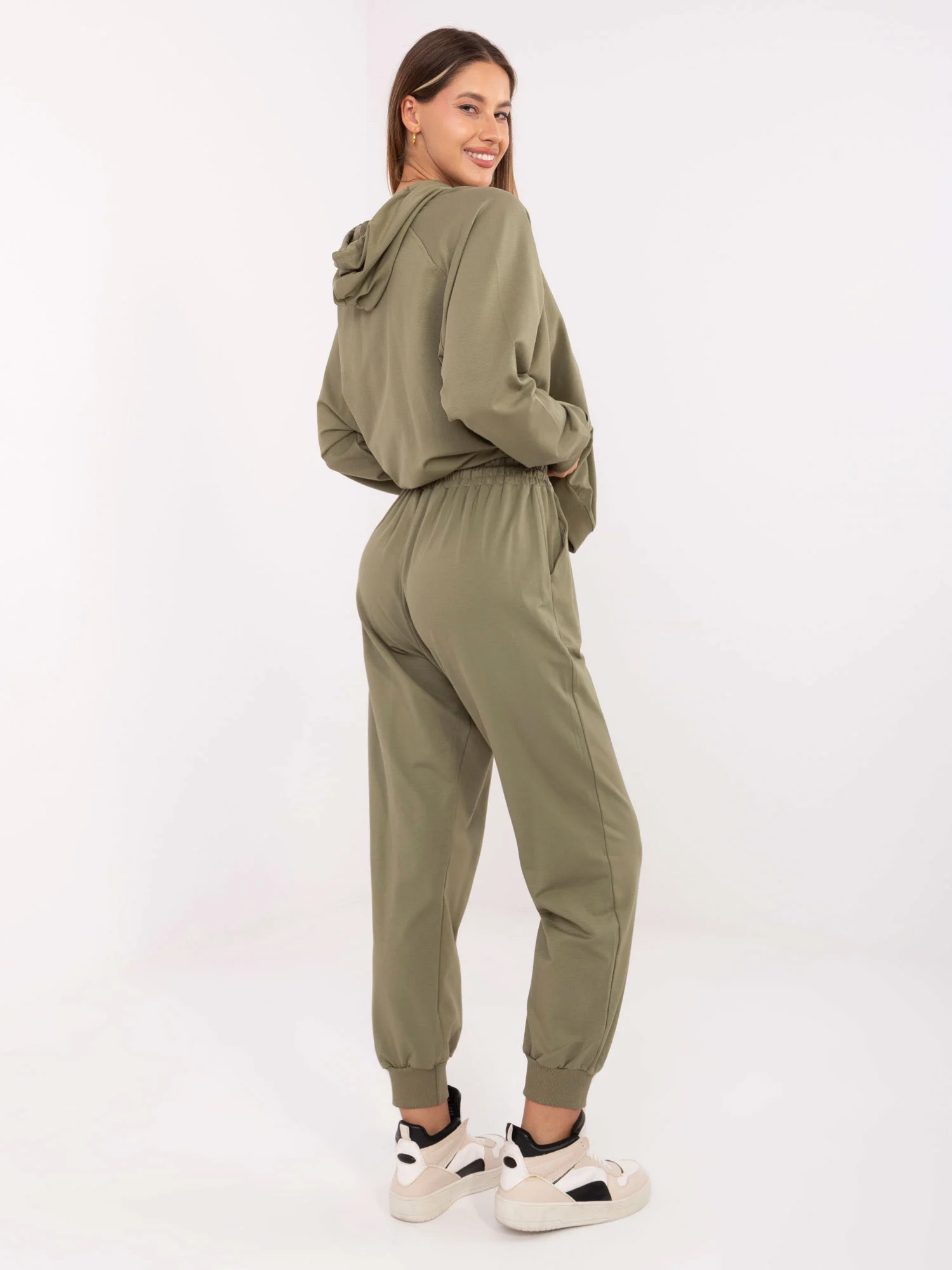 Compleu Dama Maneca lunga, Mansete elastice, RELEVANCE, Khaki Casual - imagine 2