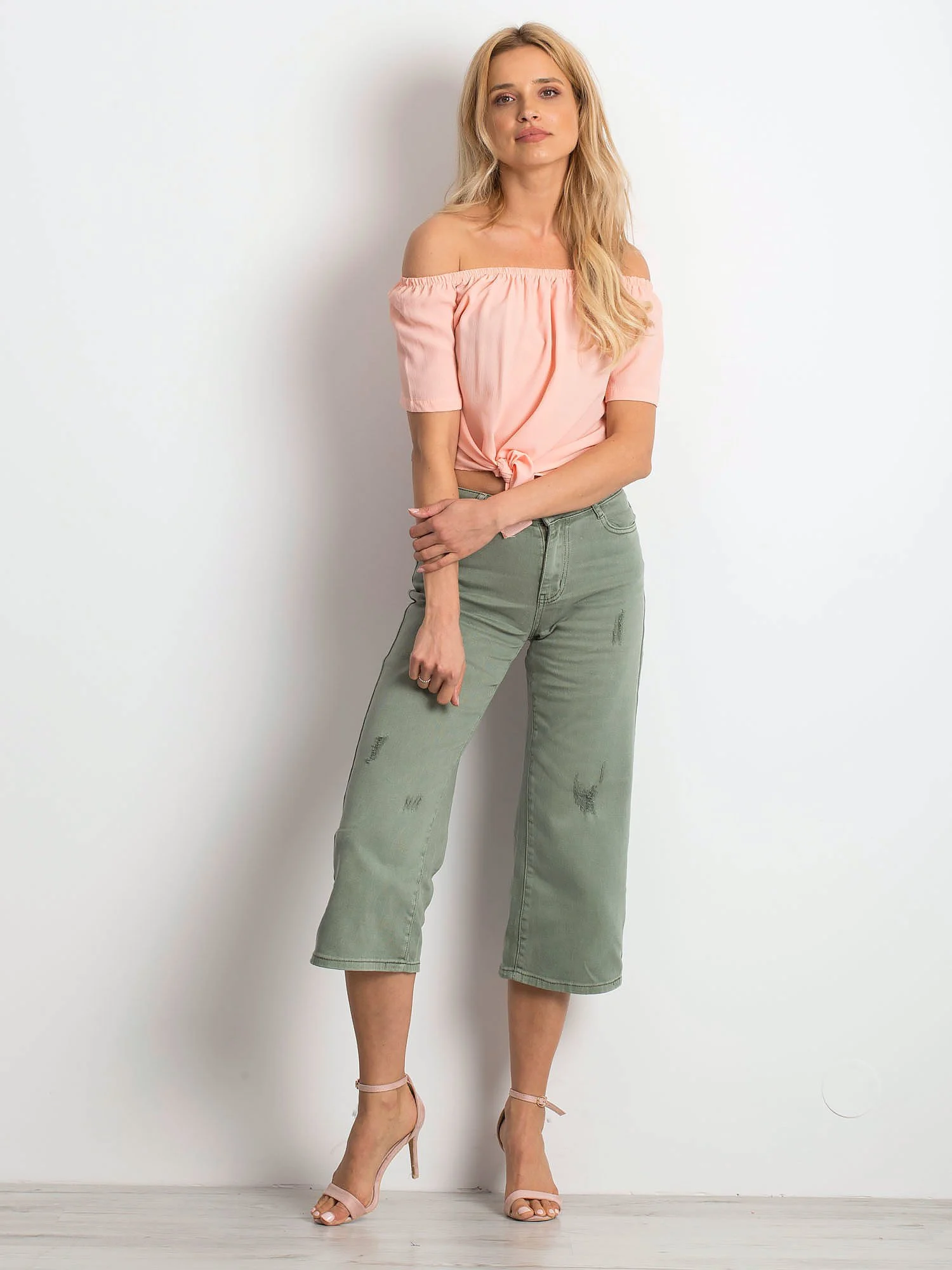 Blugi Dama 7/8, Larga, Hello Miss, Khaki Casual - imagine 5