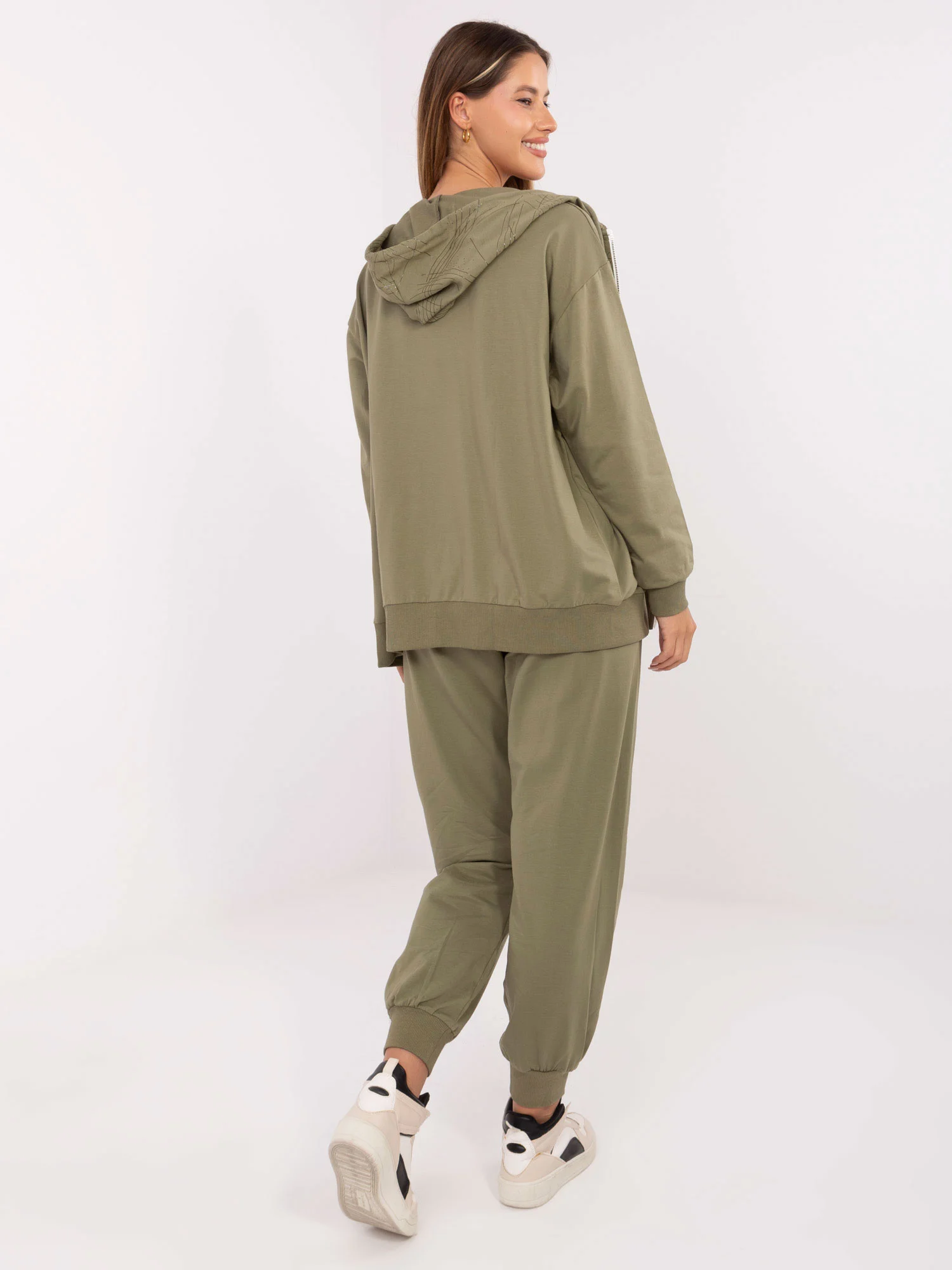 Compleu Dama Maneca lunga, Mansete elastice, RELEVANCE, Khaki Casual - imagine 3