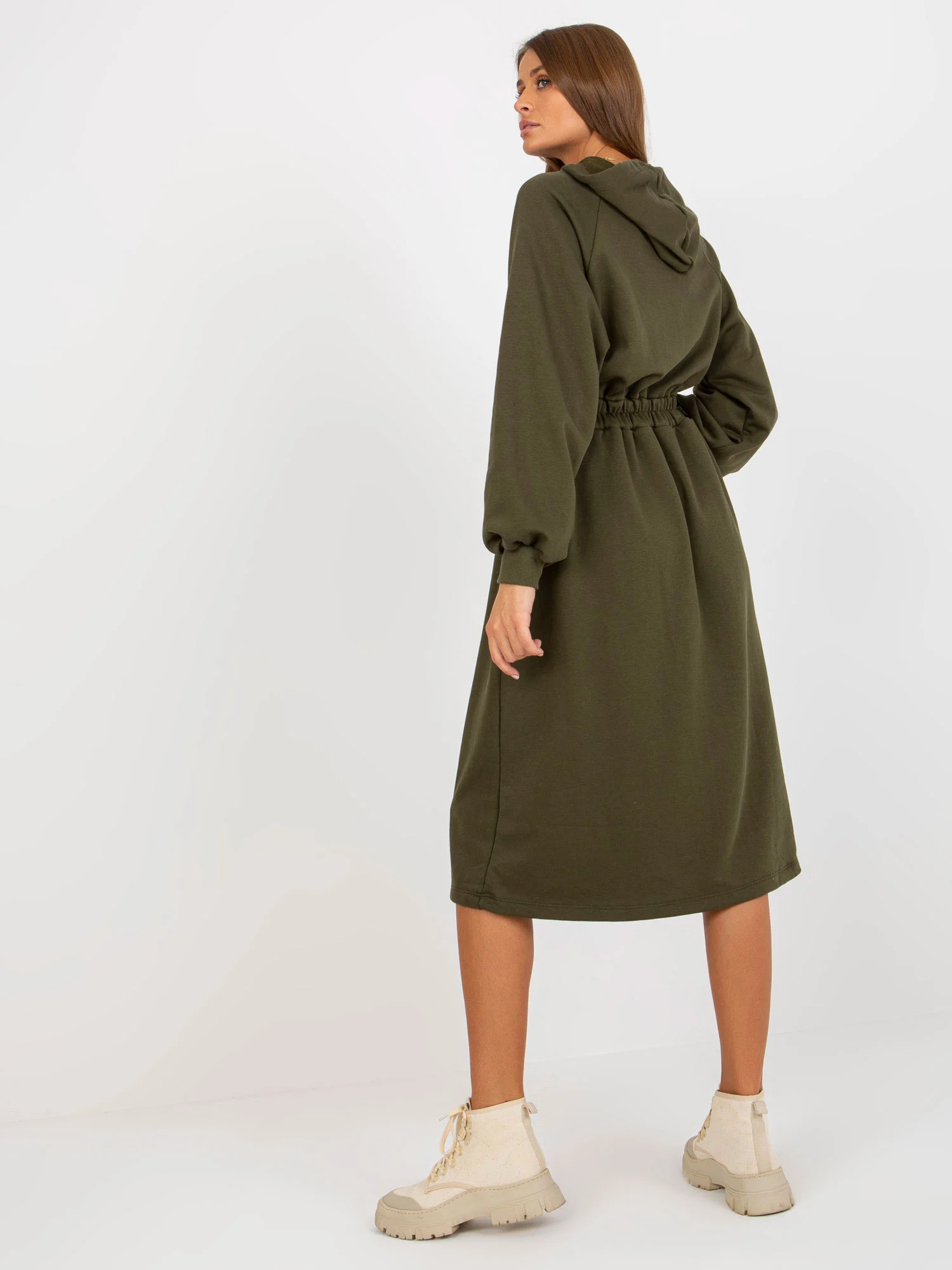 Rochie Dama Maxi, Lejera, RELEVANCE, Khaki Eleganta Office - Image 4