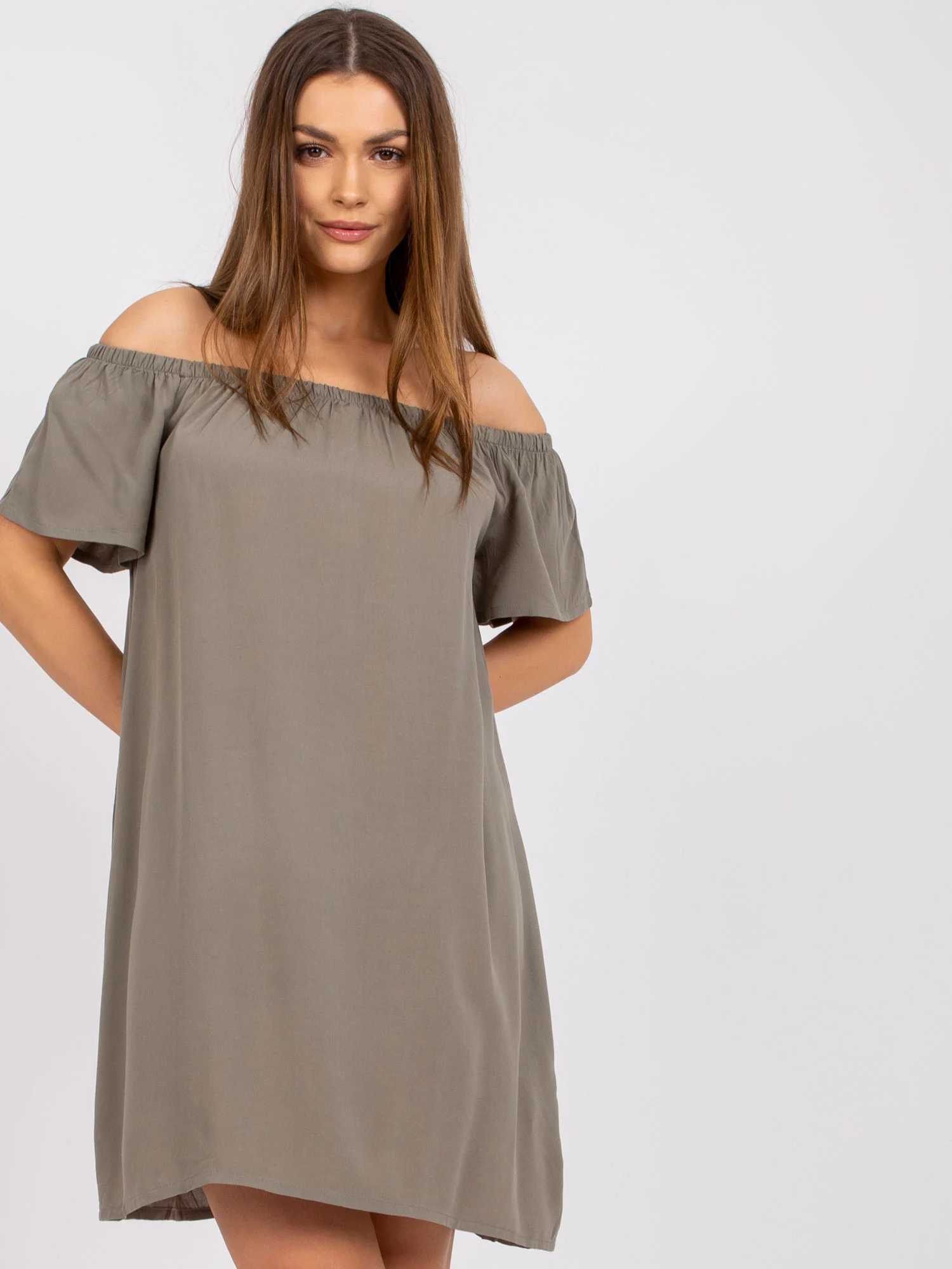 Rochie Dama Mini, Rochie dreapta, Fresh Made, Khaki Casual - imagine 2