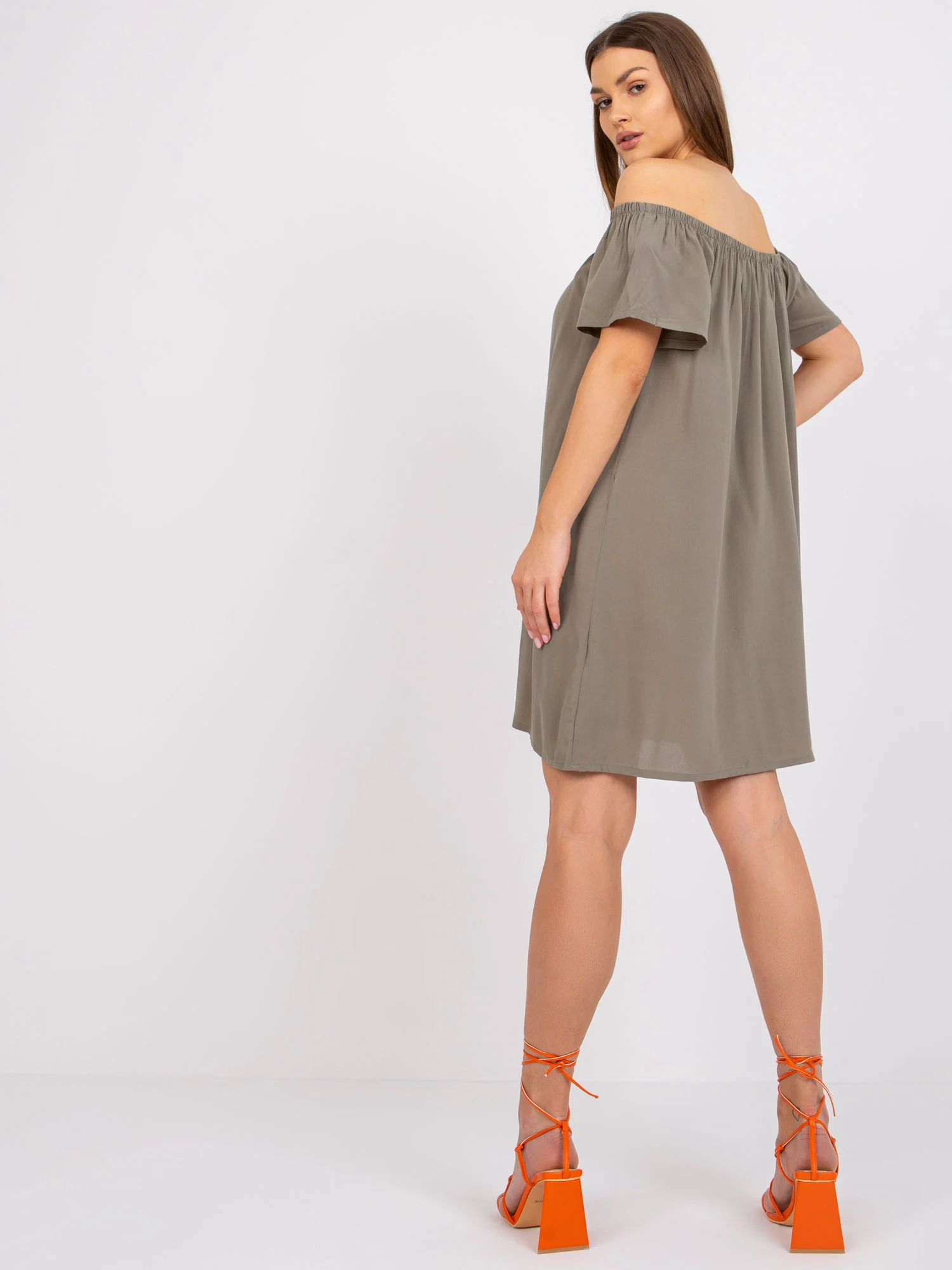 Rochie Dama Mini, Rochie dreapta, Fresh Made, Khaki Casual - imagine 5