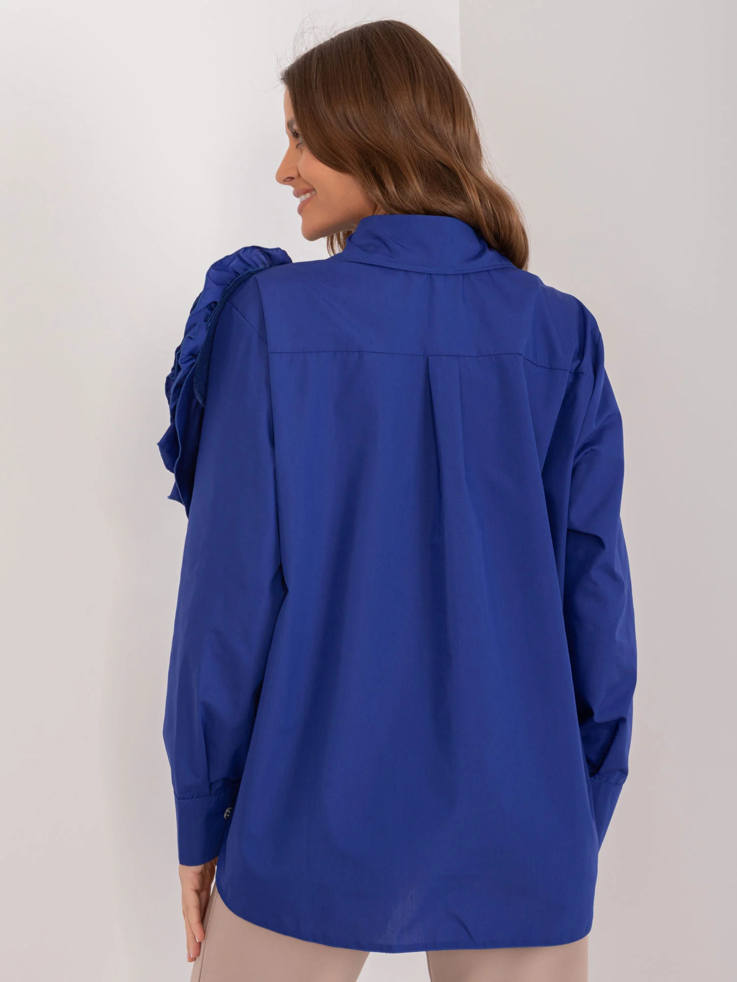 Camasa Dama Maneca lunga, Elegant, LAKERTA, Cobalt Eleganta - imagine 3