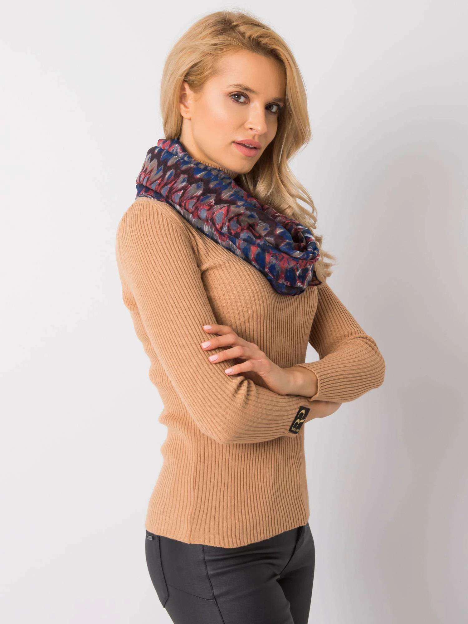 Bandana Dama Imprimat, Viscoza, Fashion Hunters, Cobalt - imagine 4