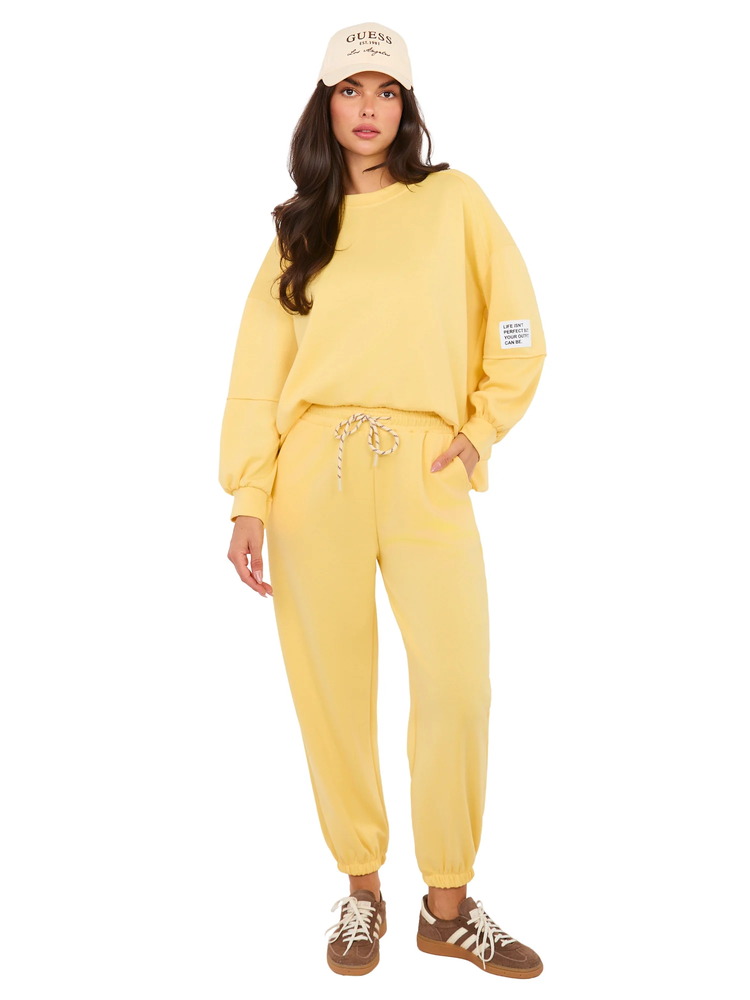 Compleu Dama Maneca lunga, Mansete elastice, ITALY MODA, Galben Casual - imagine 7