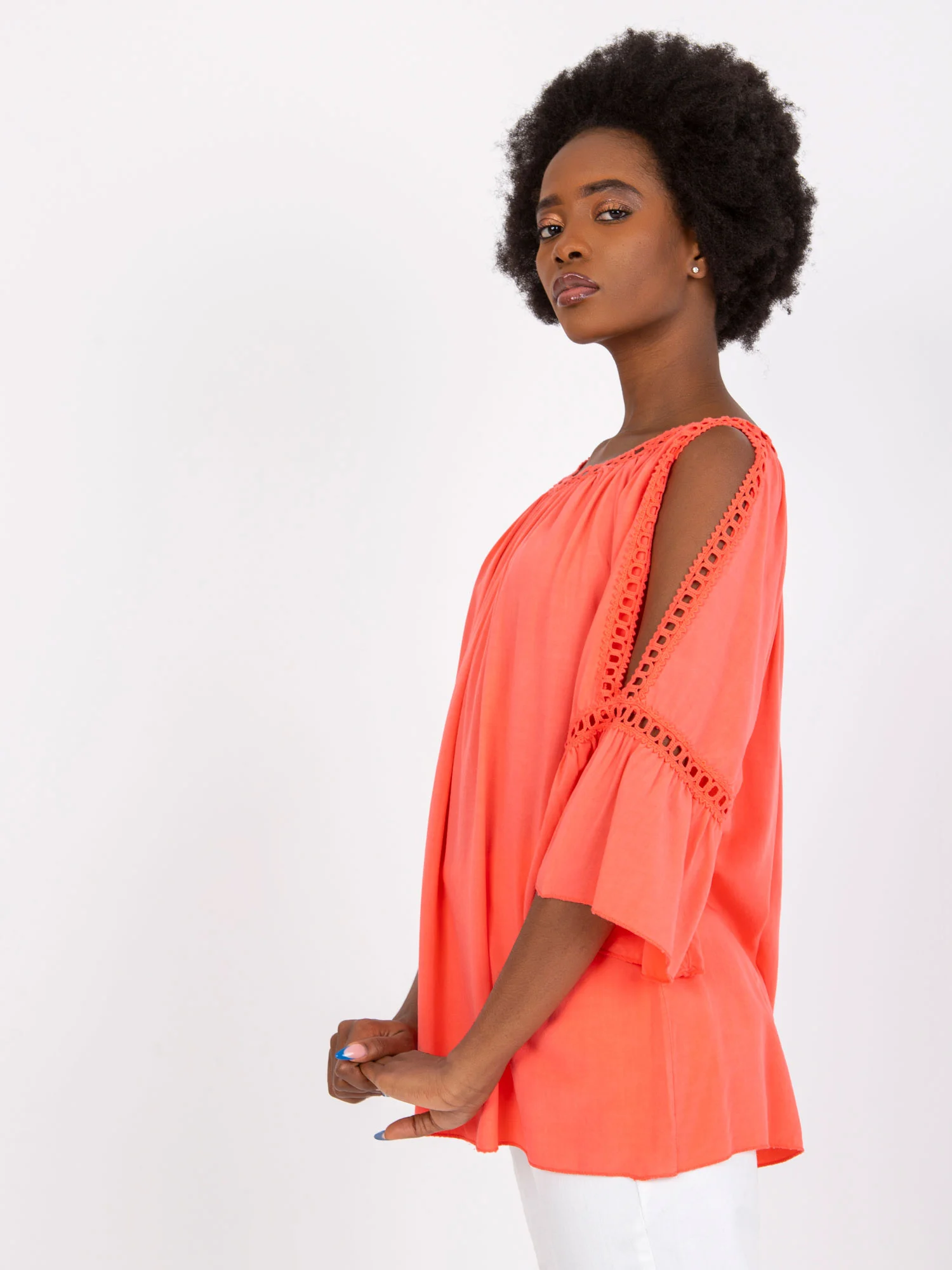 Bluza Dama Maneca 3/4, Boho, Och Bella, Coral Casual - imagine 5