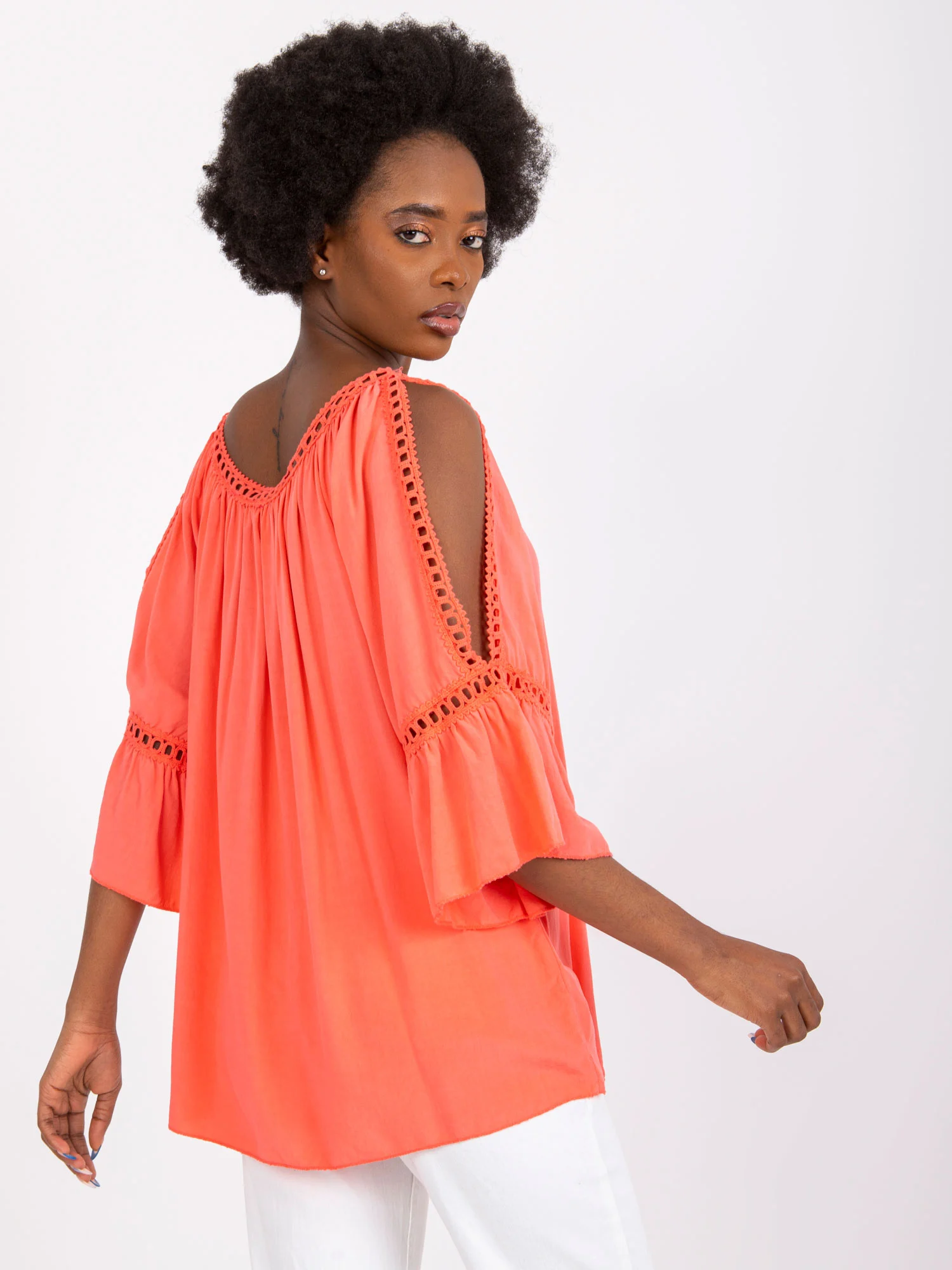 Bluza Dama Maneca 3/4, Boho, Och Bella, Coral Casual - imagine 3