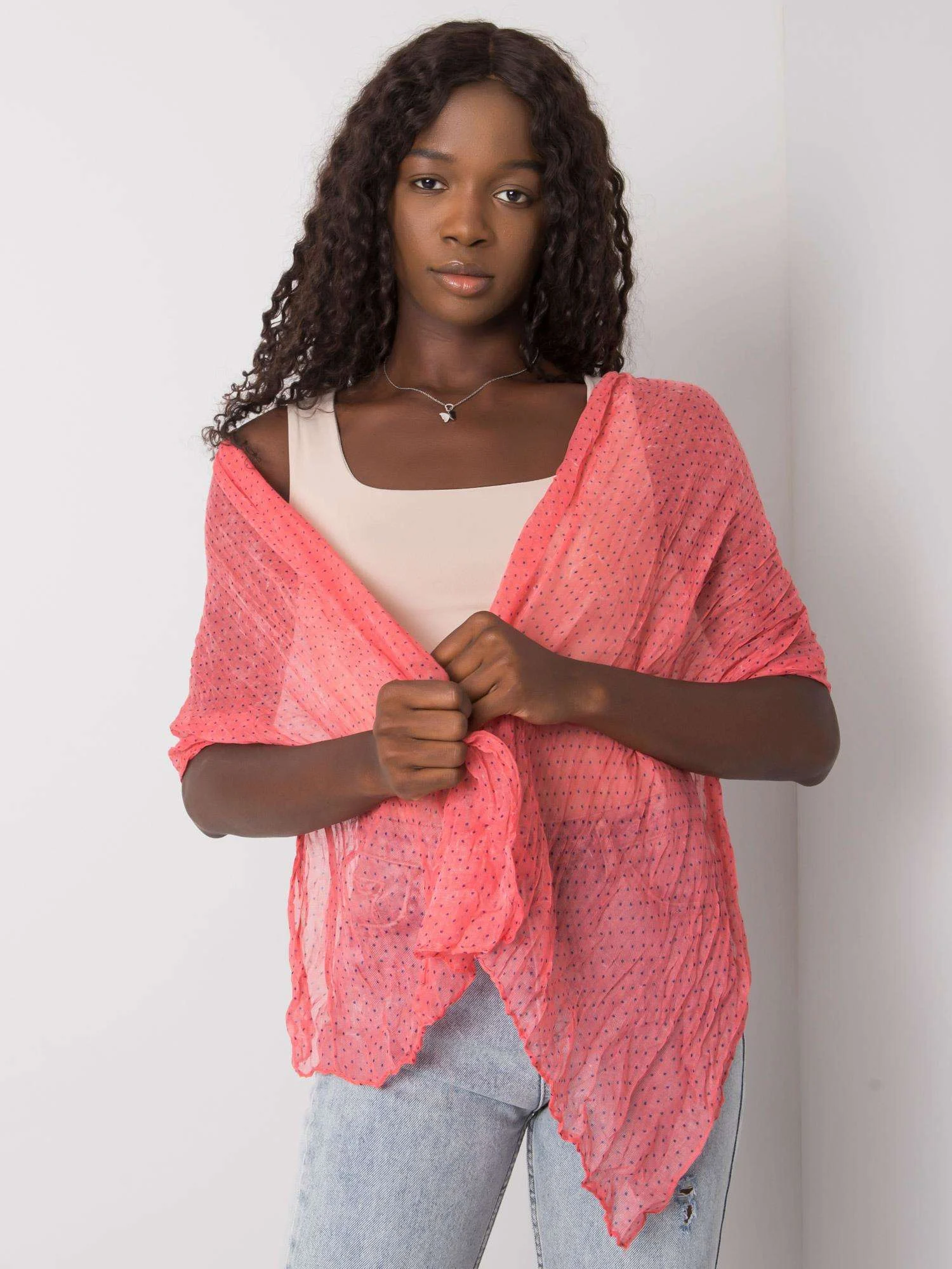 Bandana Dama Buline, Viscoza, Fashion Hunters, Coral - imagine 3