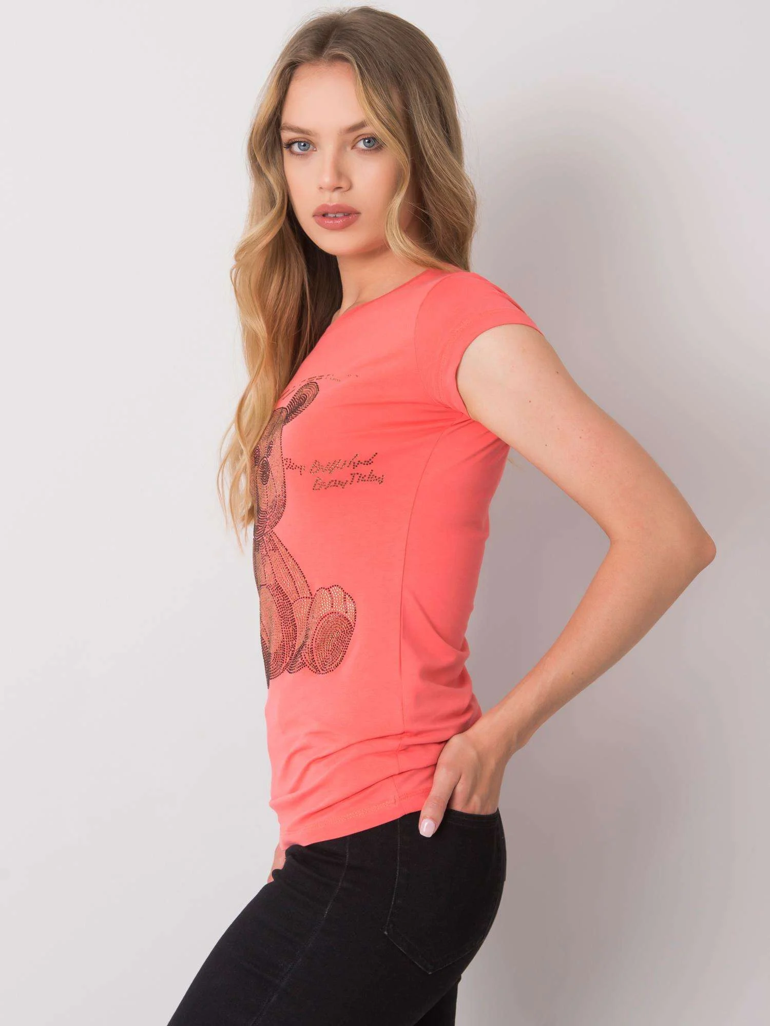 Tricou Dama Mini, Imprimat, ex moda, Coral - imagine 3