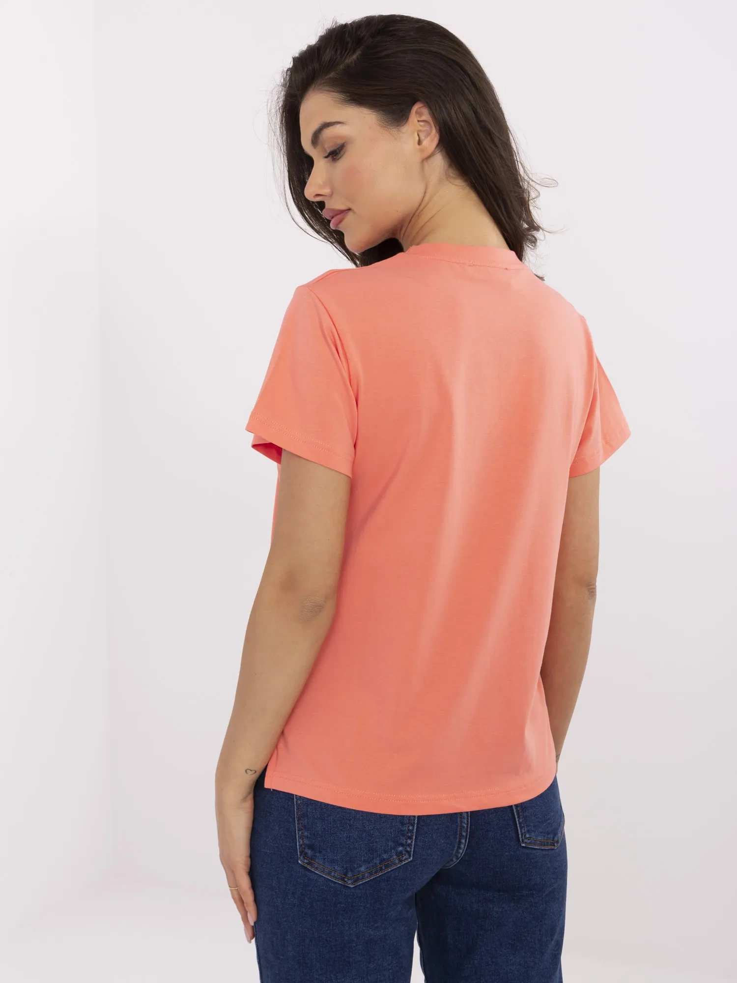 Tricou Dama Mini, Paiete, Calimera, Coral Casual - imagine 3