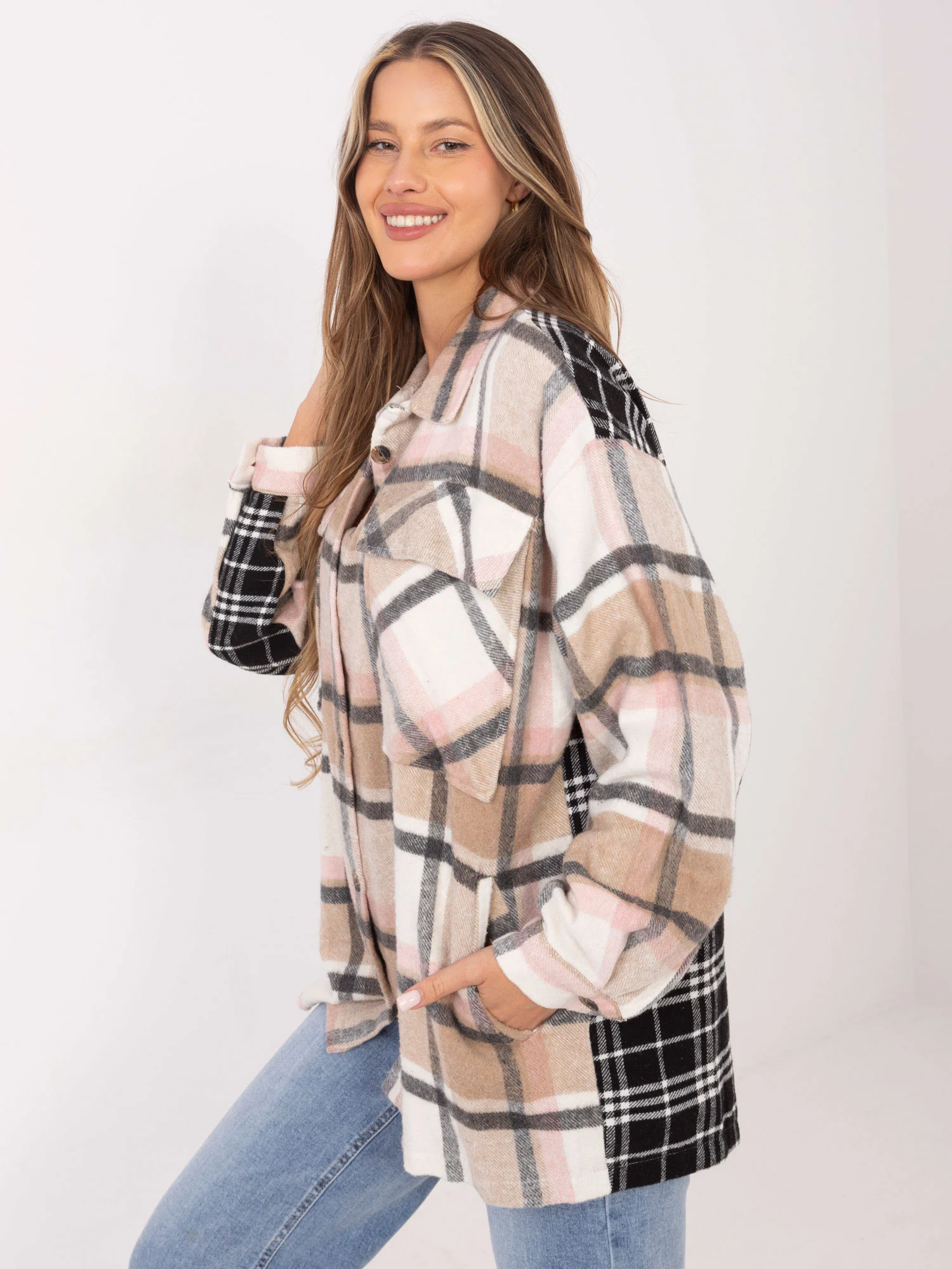 Camasa Dama Maneca lunga, Carouri, CHAMUR NATIONAL, Bej Casual - imagine 2